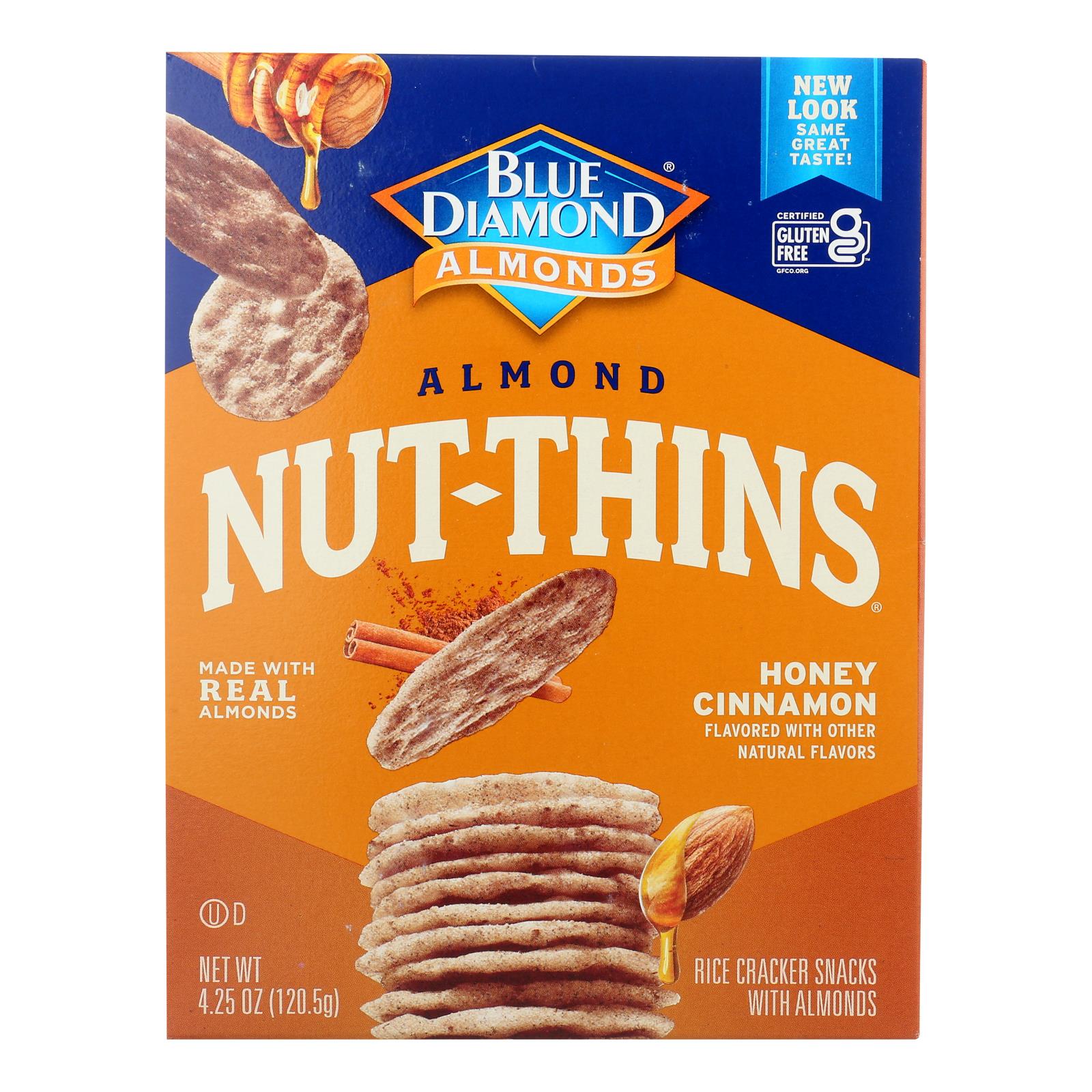 Blue Diamond - Nut Thin Crackers - Honey Cinnamon  - Case of 12 - 4.25 oz.