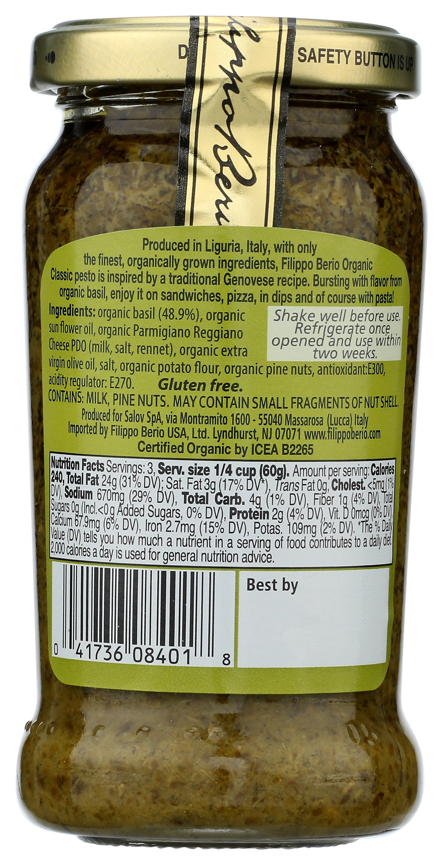 FILIPPO BERIO PESTO BASIL ORG - Case of 6