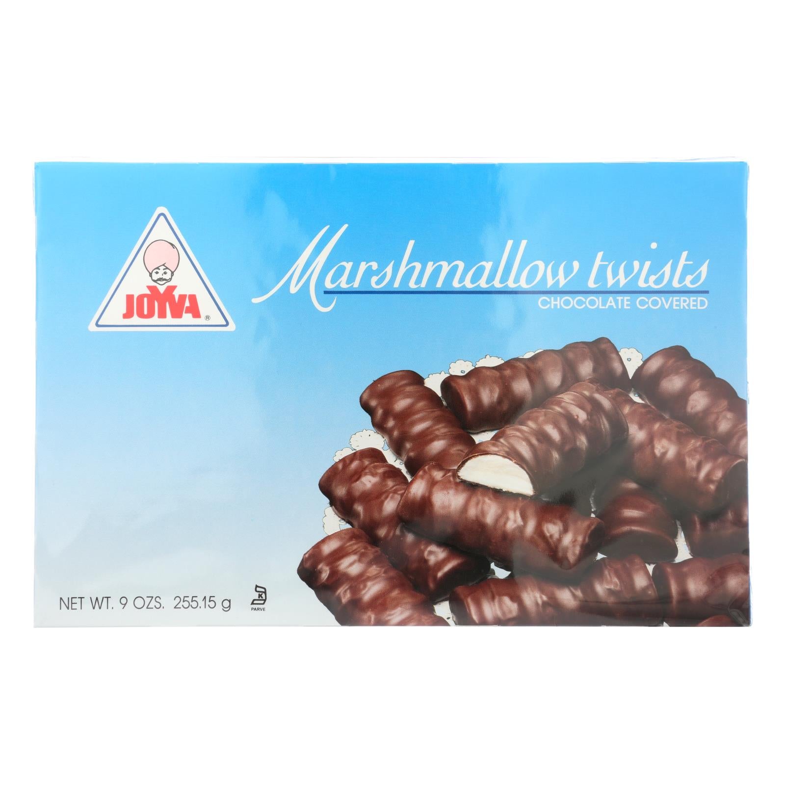 Joyva Chocolate Covered Marshmallow Twists  - Case of 24 - 9 OZ