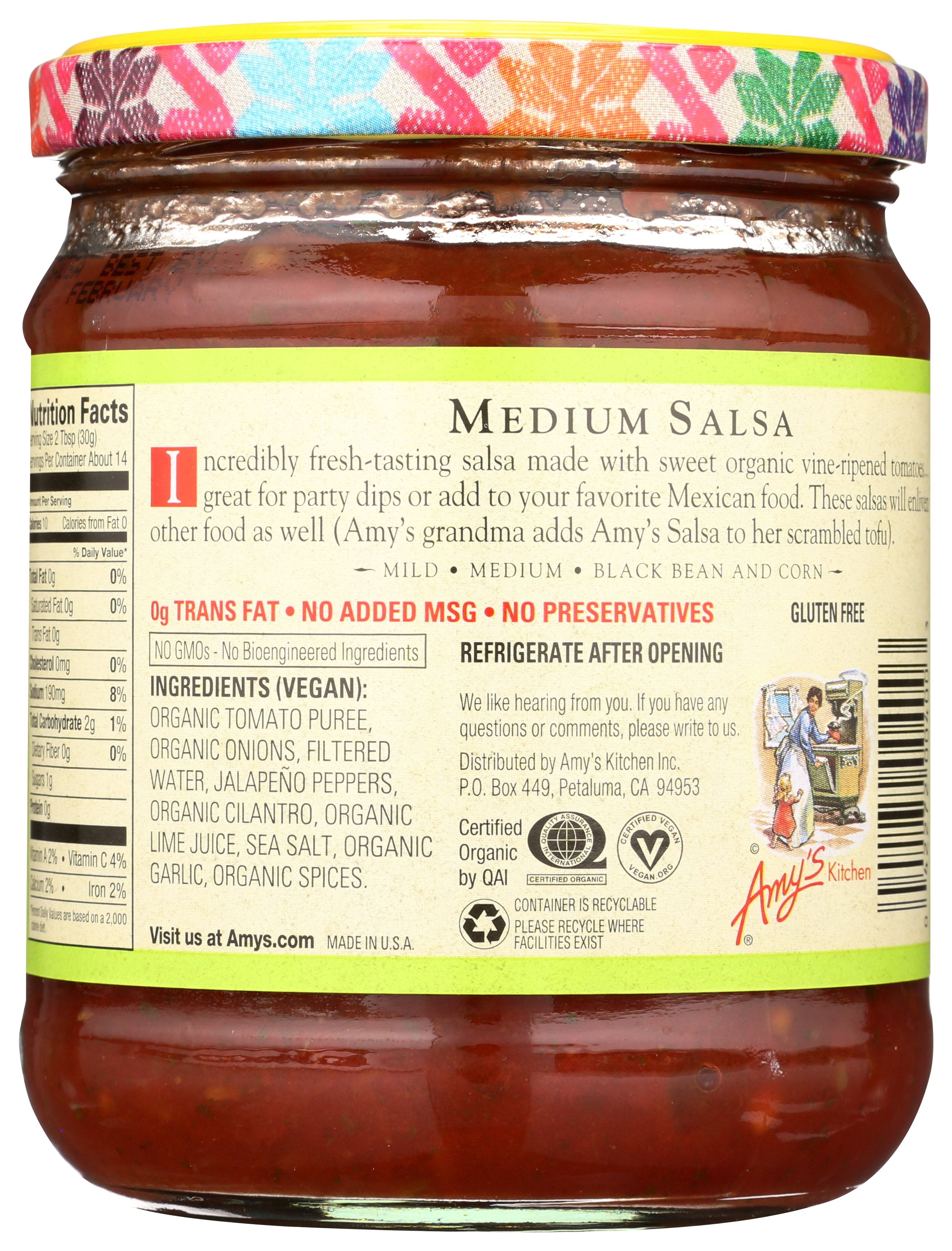 AMYS SALSA MEDIUM ORG