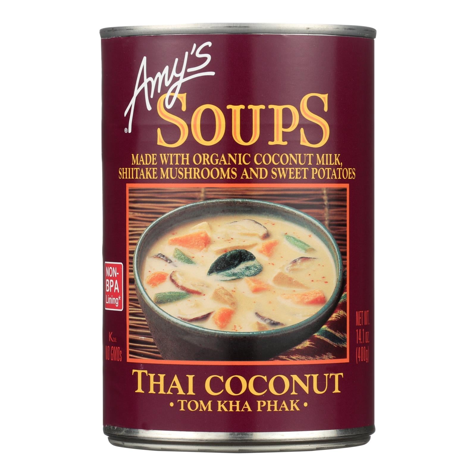 Amy's - Soup - Tom Kha Phak Thai Coconut - Case Of 12 - 14.1 Oz