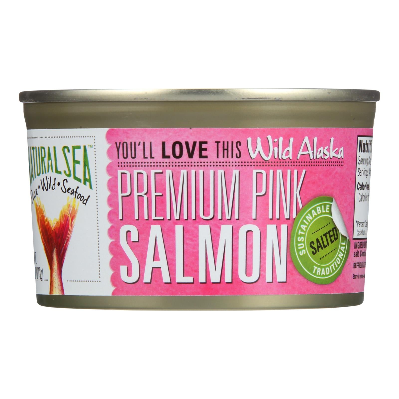 Natural Sea Wild Pink Salmon, Salted - Case Of 12 - 7.5 Oz