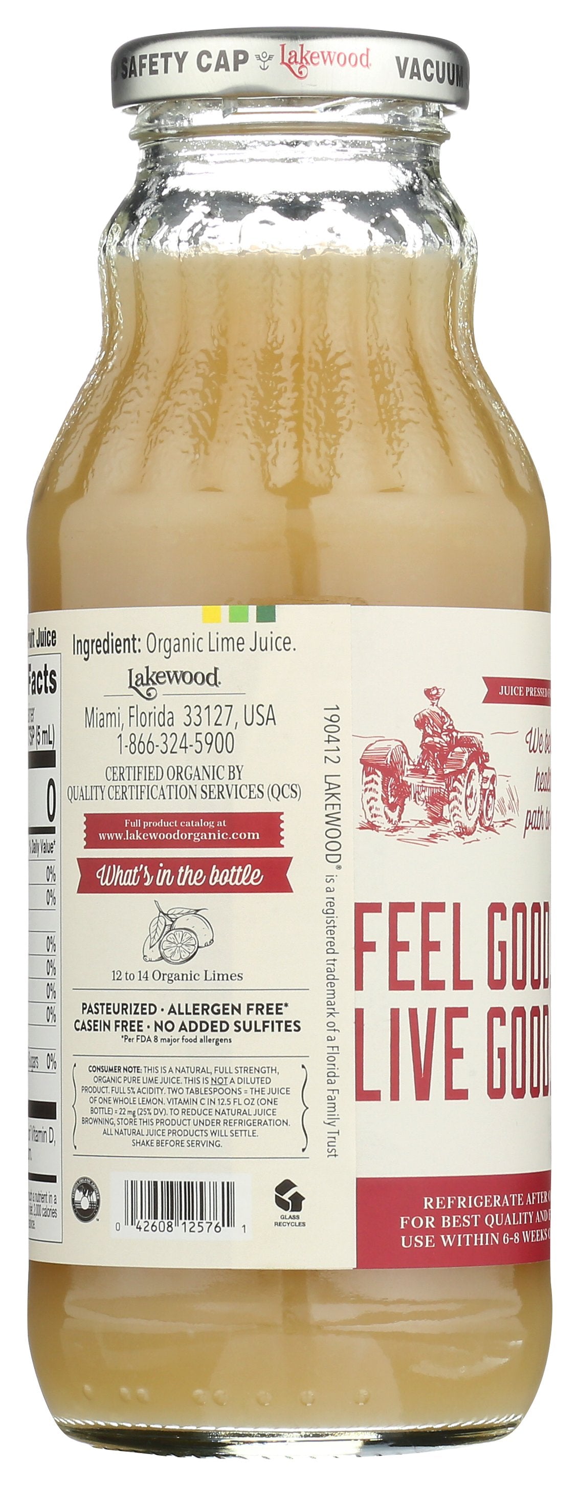 LAKEWOOD JUICE LIME PURE ORG - Case of 12