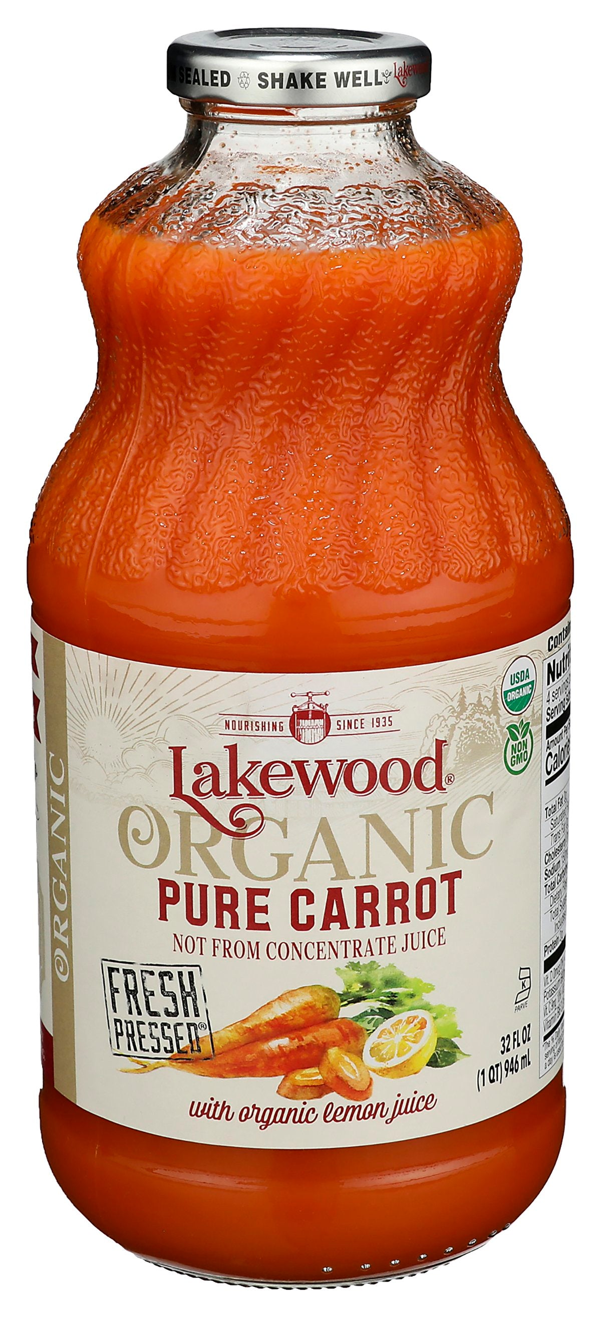 LAKEWOOD JUICE CARROT PURE ORG - Case of 6