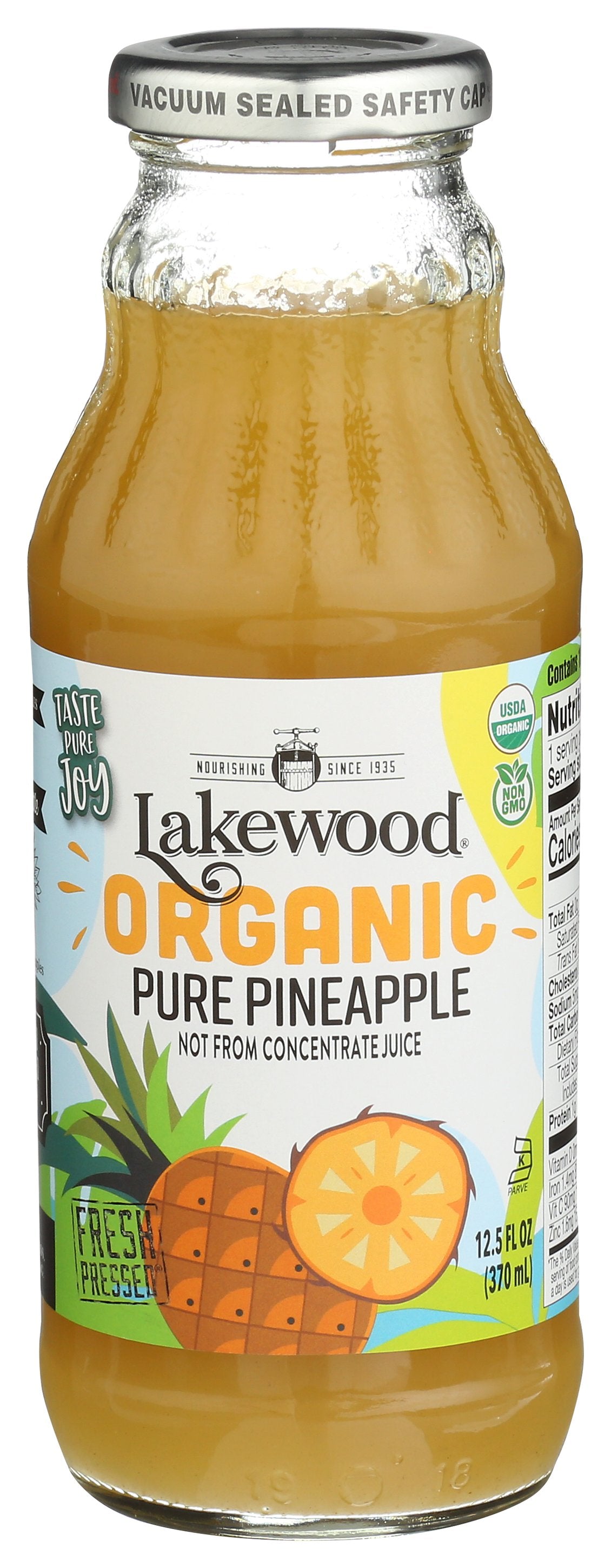 LAKEWOOD JUICE PNEAPLE PURE ORG - Case of 12