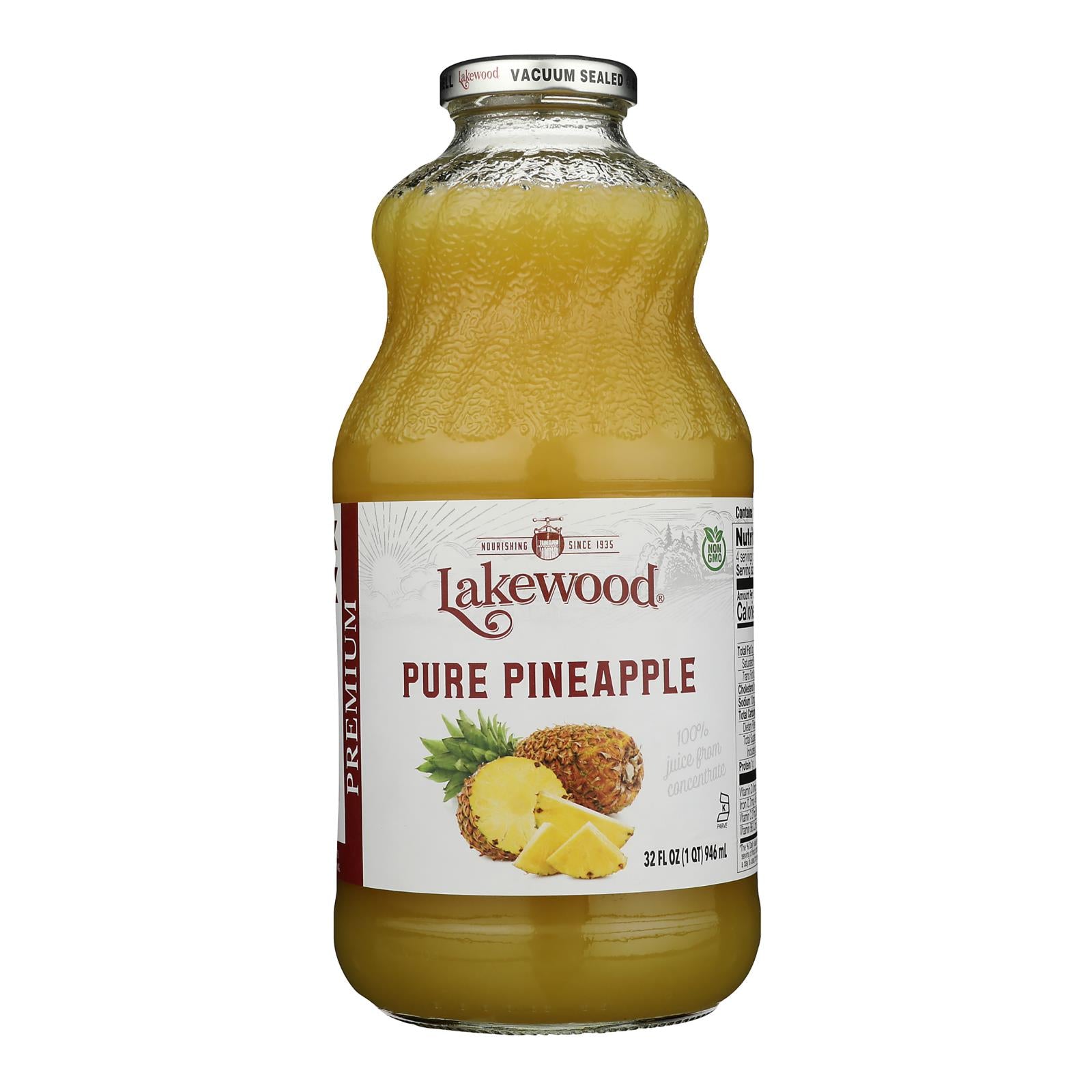 Lakewood - Juice - Pure Pineapple - Case of 6 - 32 fl oz.