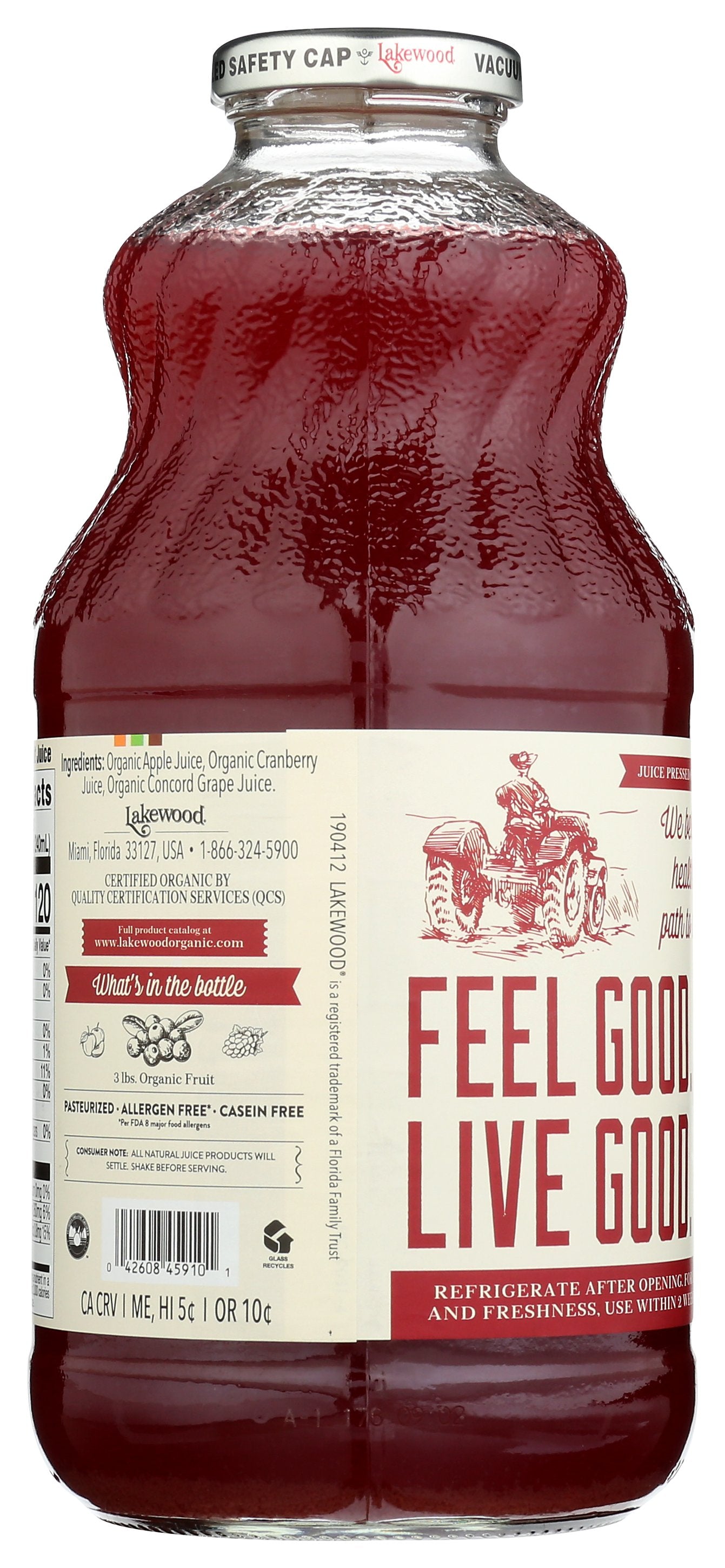 LAKEWOOD JUICE CRANBERRY BLEND ORG - Case of 6