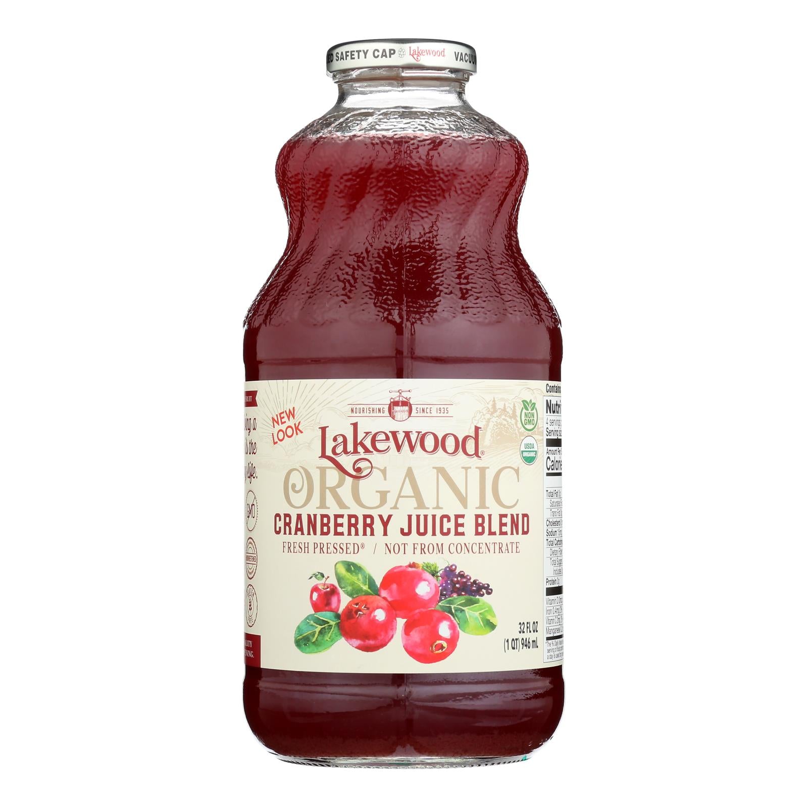 Lakewood - Organic Juice - Cranberry Blend - Case of 6 - 32 fl oz.