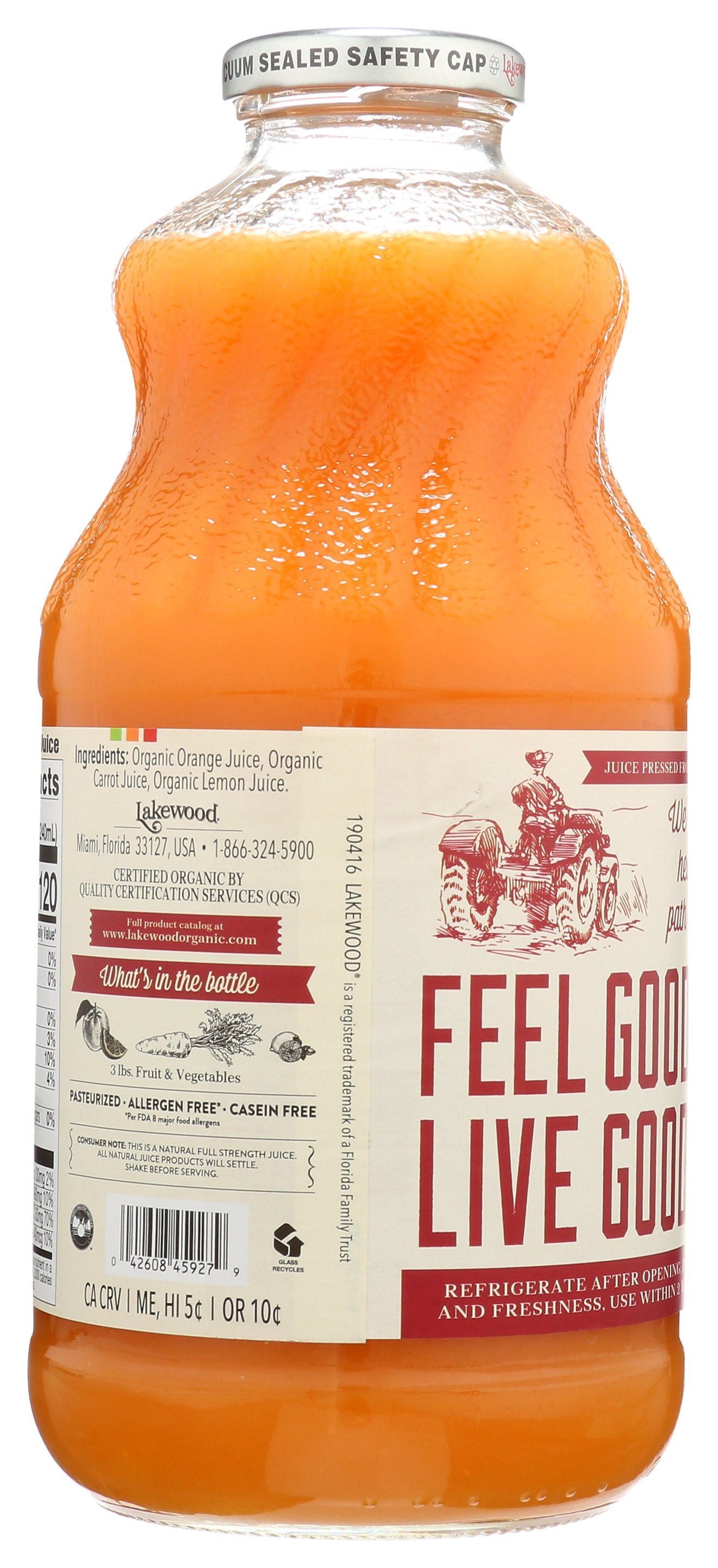 LAKEWOOD JUICE ORANGE CARROT ORG - Case of 6