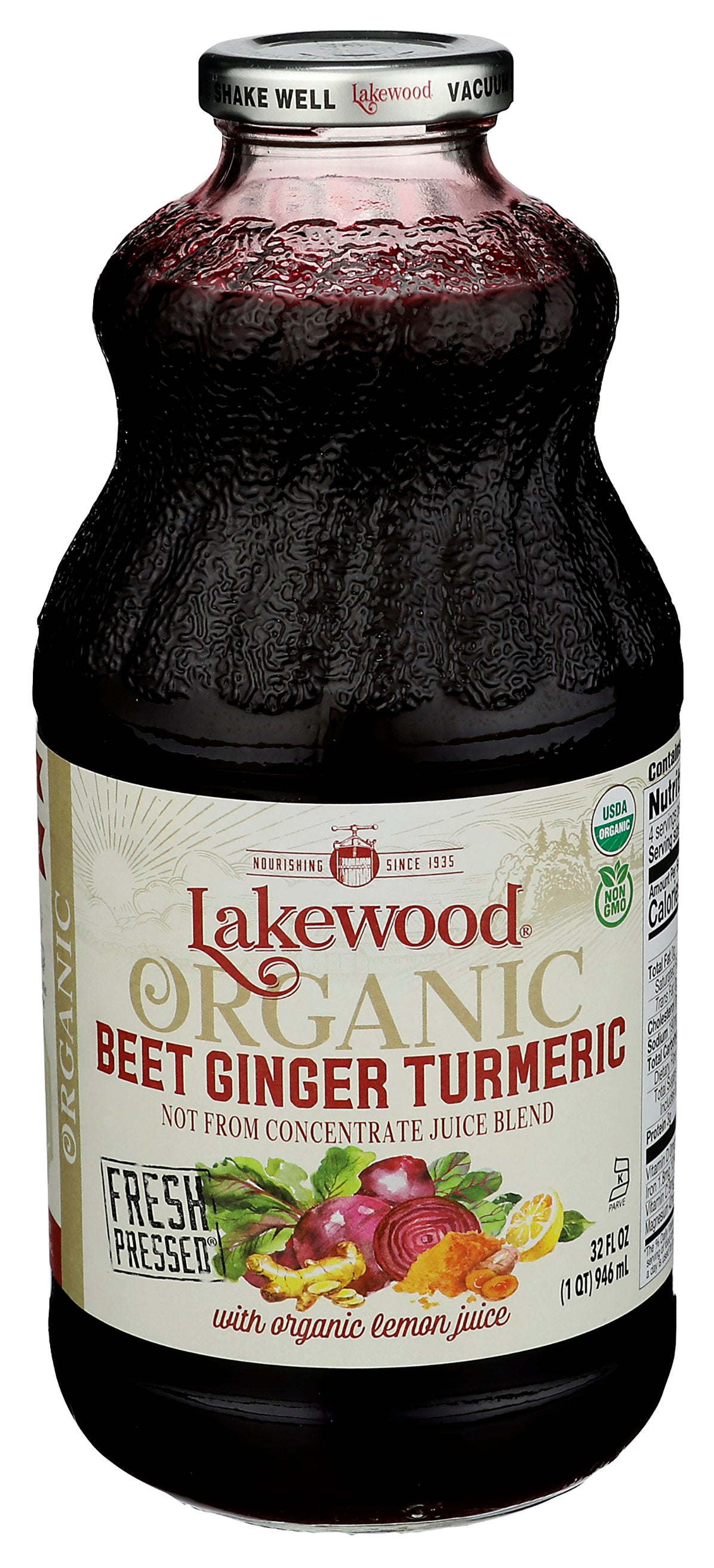 LAKEWOOD JUICE BEET GNGE TRMRC ORG - Case of 6