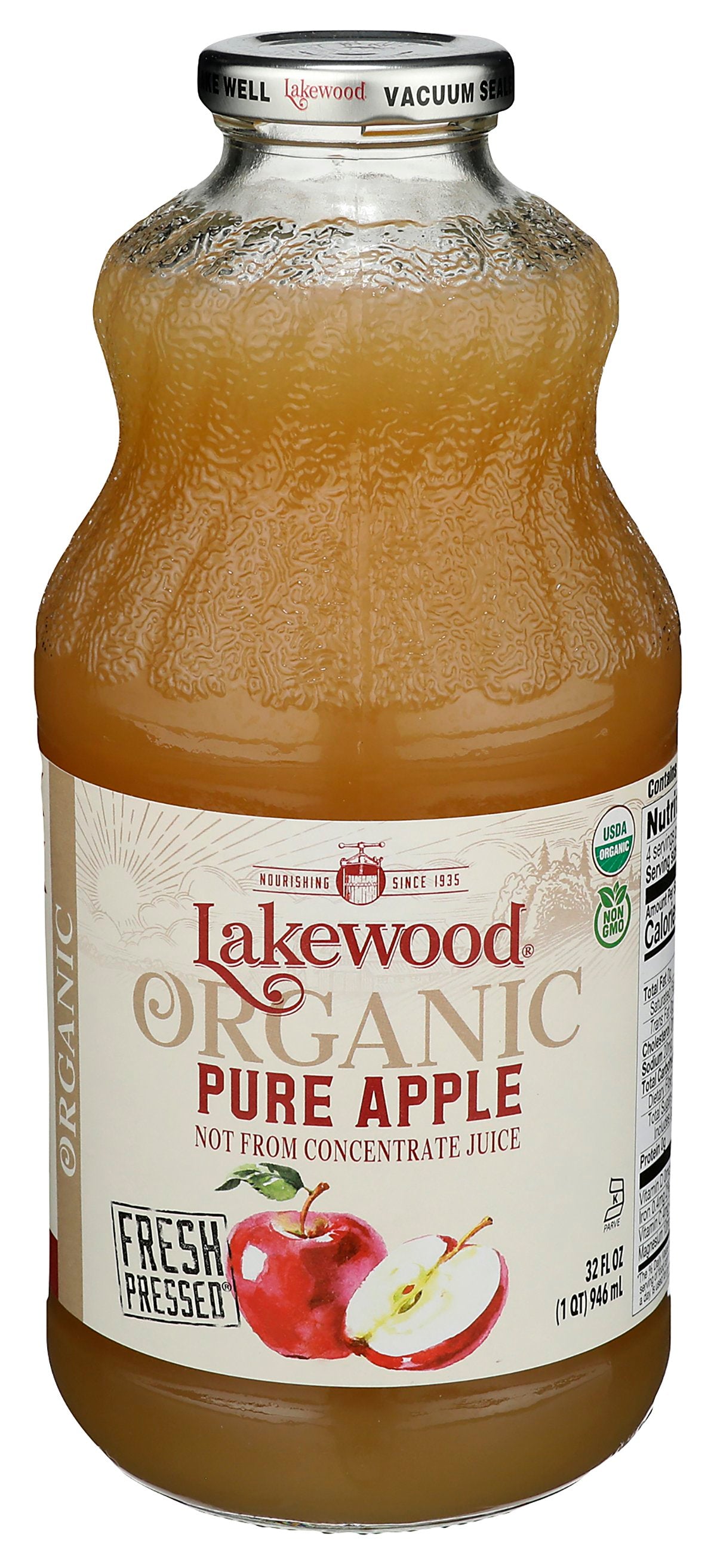 LAKEWOOD JUICE APPLE PURE ORG - Case of 6