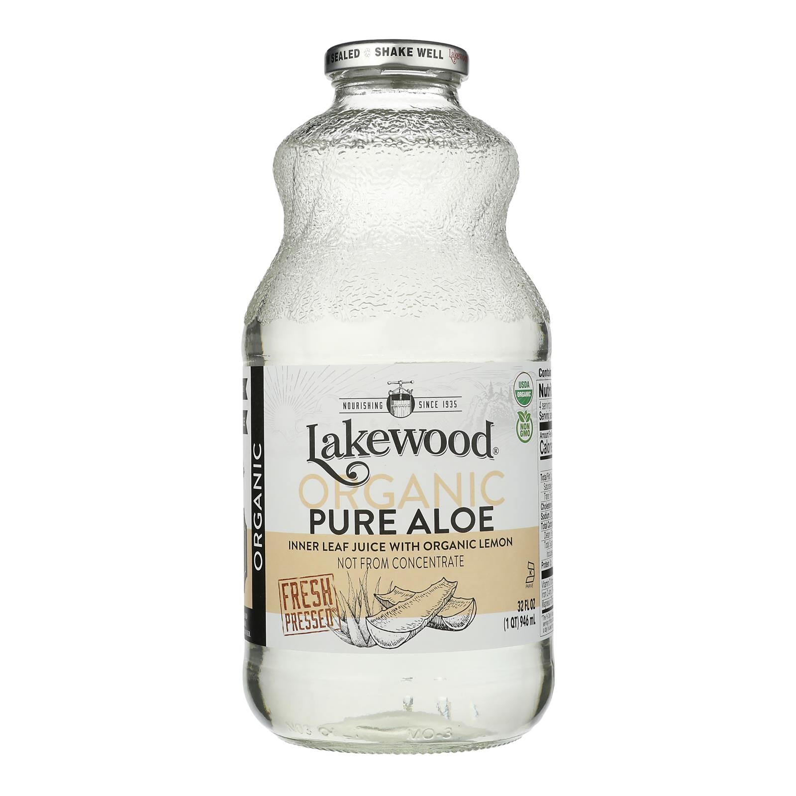 Lakewood Organic Aloe Juice - Fresh Pressed - Inner Fillet - 32 oz