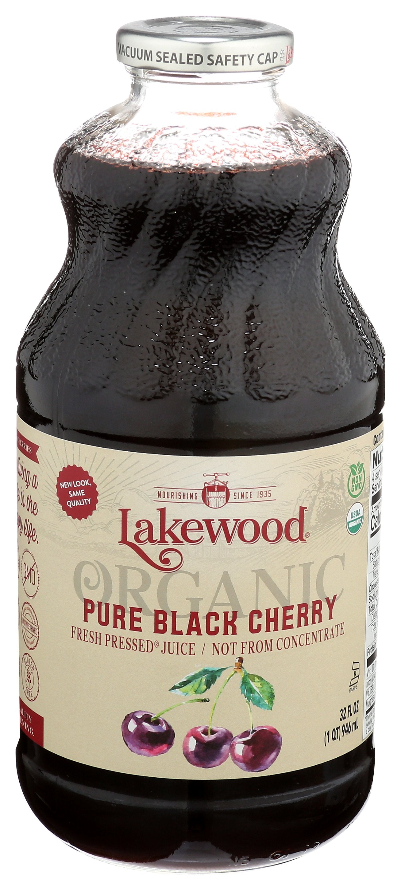 LAKEWOOD JUICE BLACK CHERRY PURE ORG - Case of 6