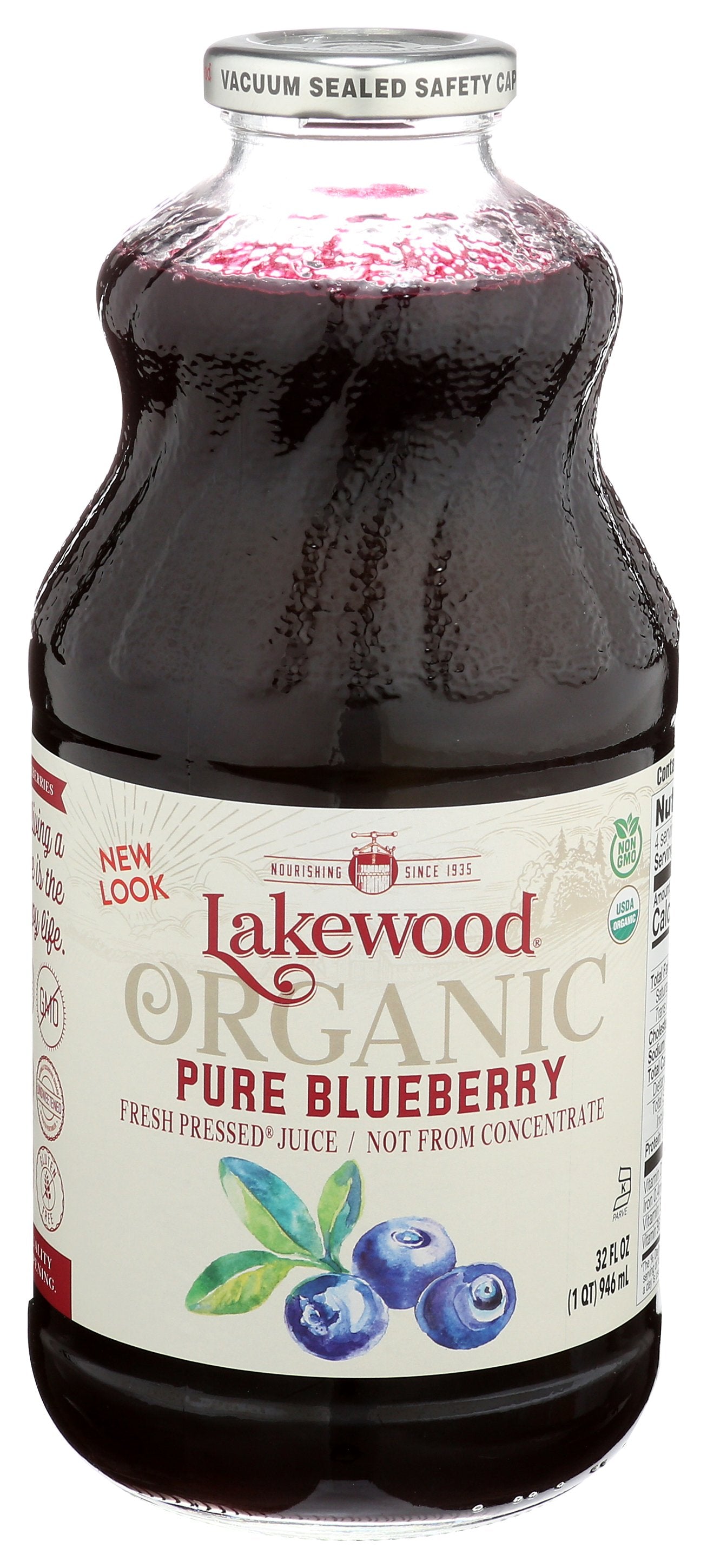 LAKEWOOD JUICE BLUEBERRY PURE ORG - Case of 6