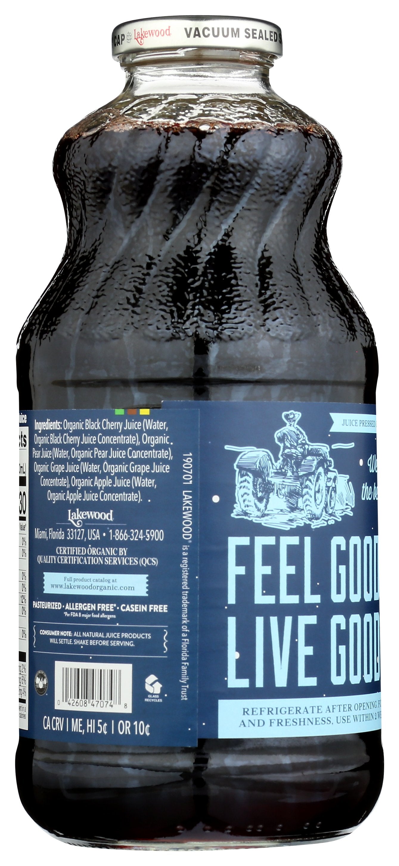 LAKEWOOD JUICE SH BLK CHERRY ORG - Case of 6