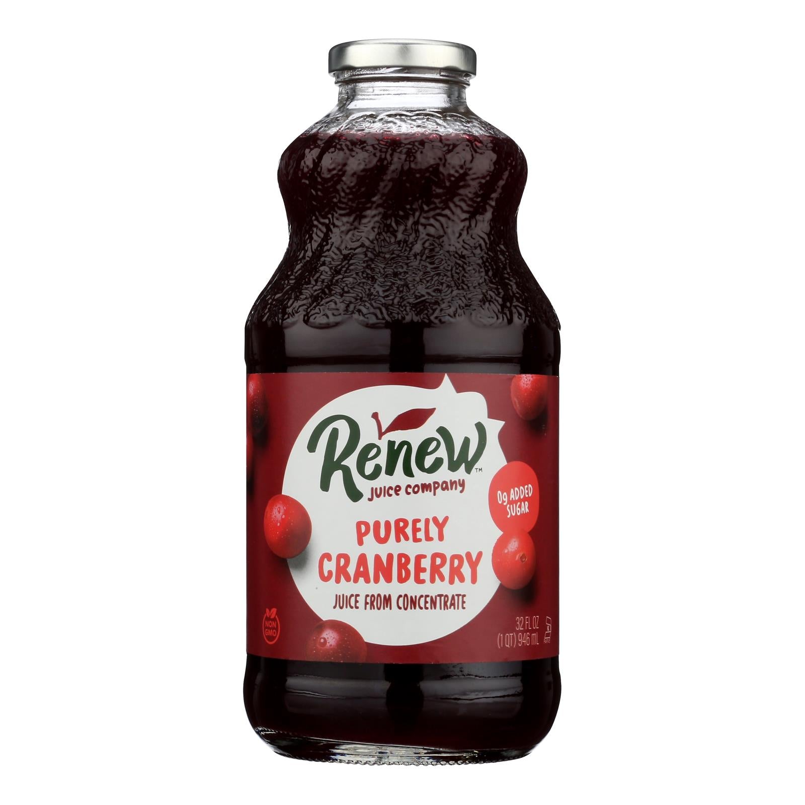 Renew Juice Company - Juice Purely Cranberry Juice - Case of 6-32 Fluid Ounces