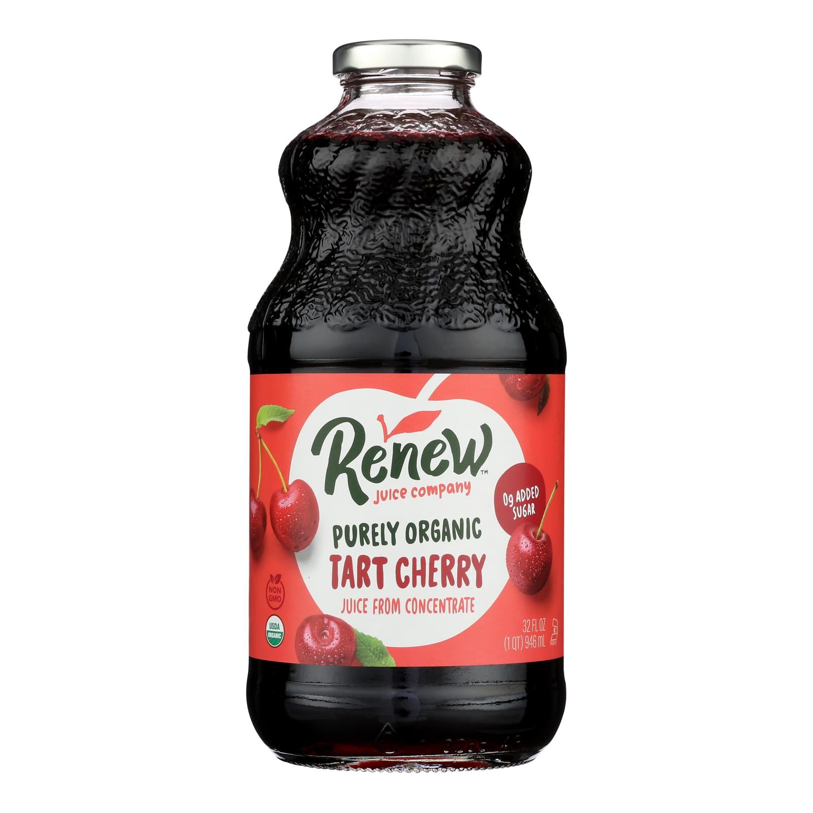 Renew Juice Company - Juice Organic Tart Cherry Juice - Case of 6-32 Fluid Ounces