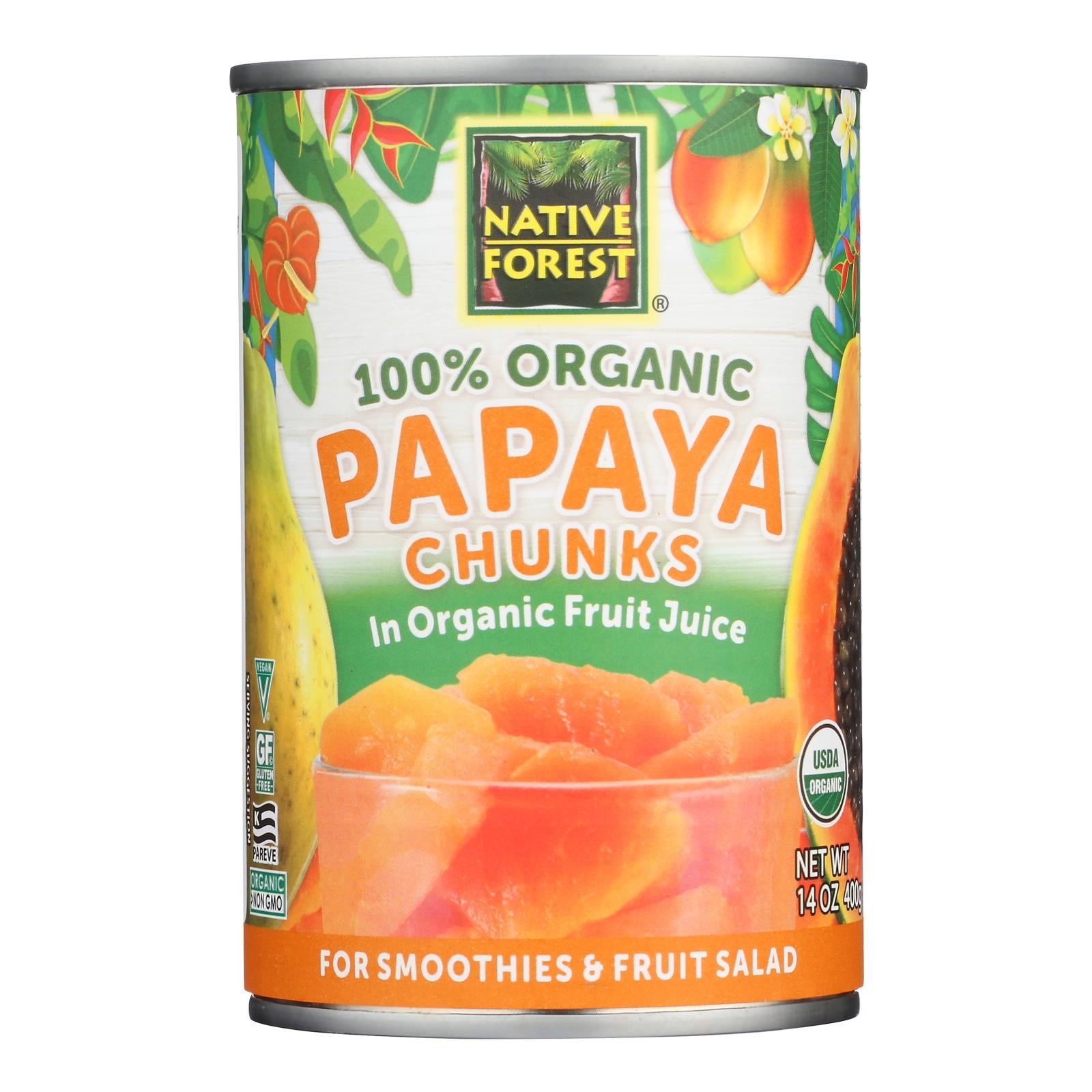 Native Forest Organic Chunks - Papaya - Case of 6 - 14 oz.