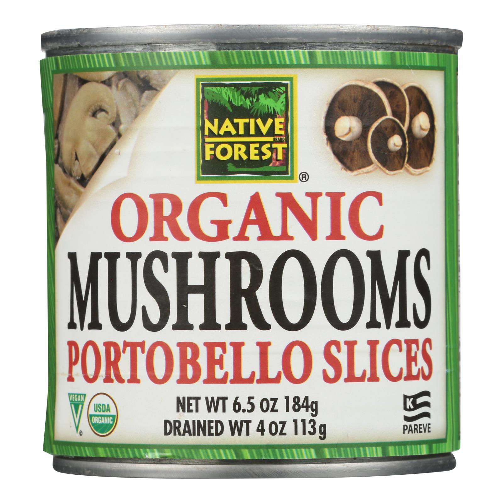 Native Forest Organic Sliced Portobello - Mushrooms - Case Of 12 - 4 Oz.