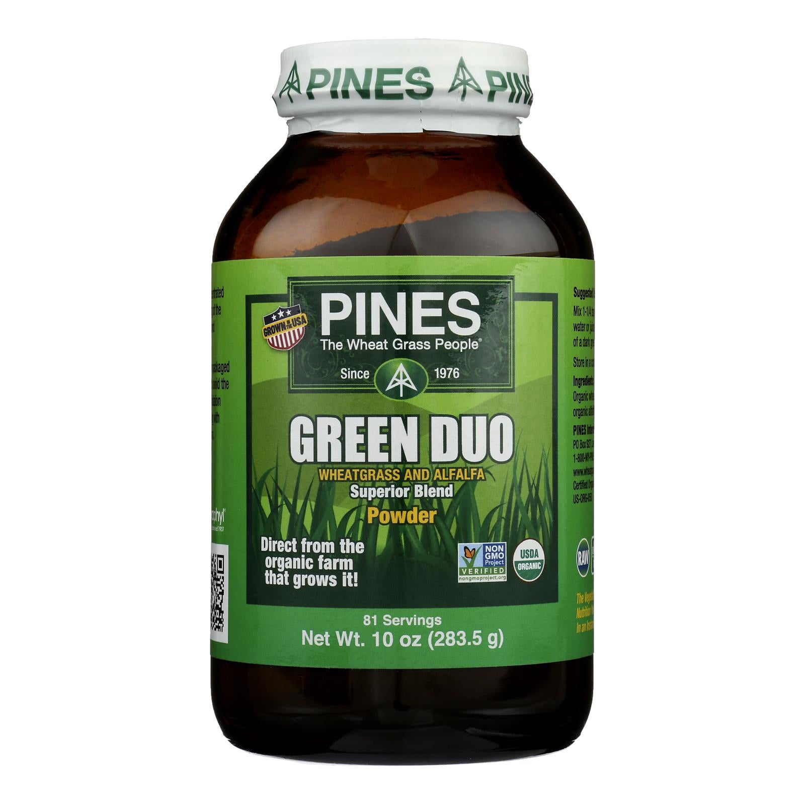 Pines International Green Duo - Organic - Powder - 10 oz