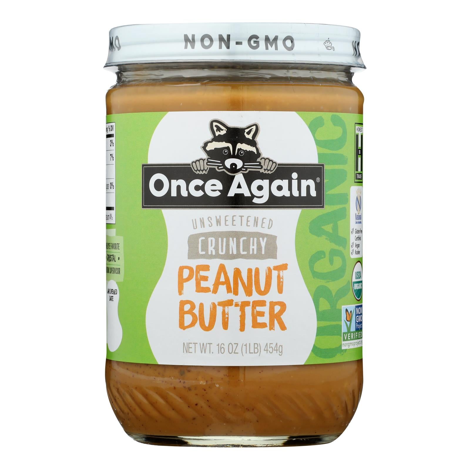 Once Again - Peanut Butter Organic Crunch - Case Of 6-16 Oz