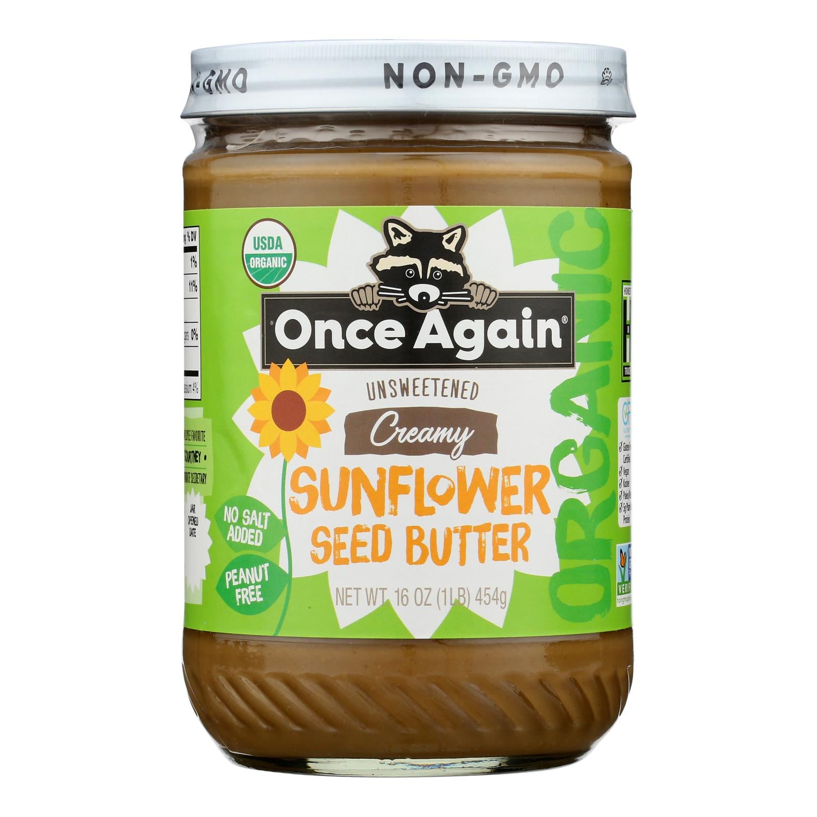 Once Again - Sunflower Butter Ns Sugar Free - Case Of 6-16 Oz