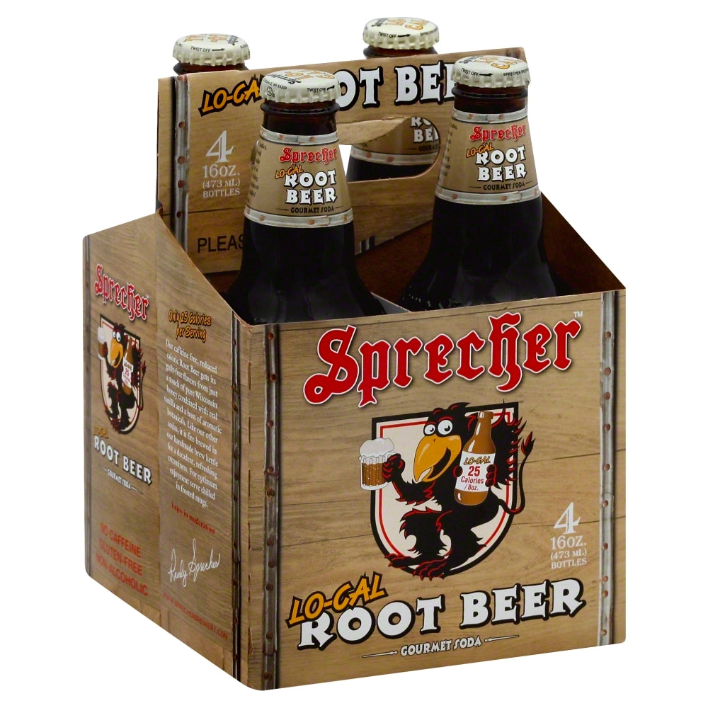 Sprecher Soda Low-Cal Root Beer - Case of 6 - 4 bottles/16 fl oz.