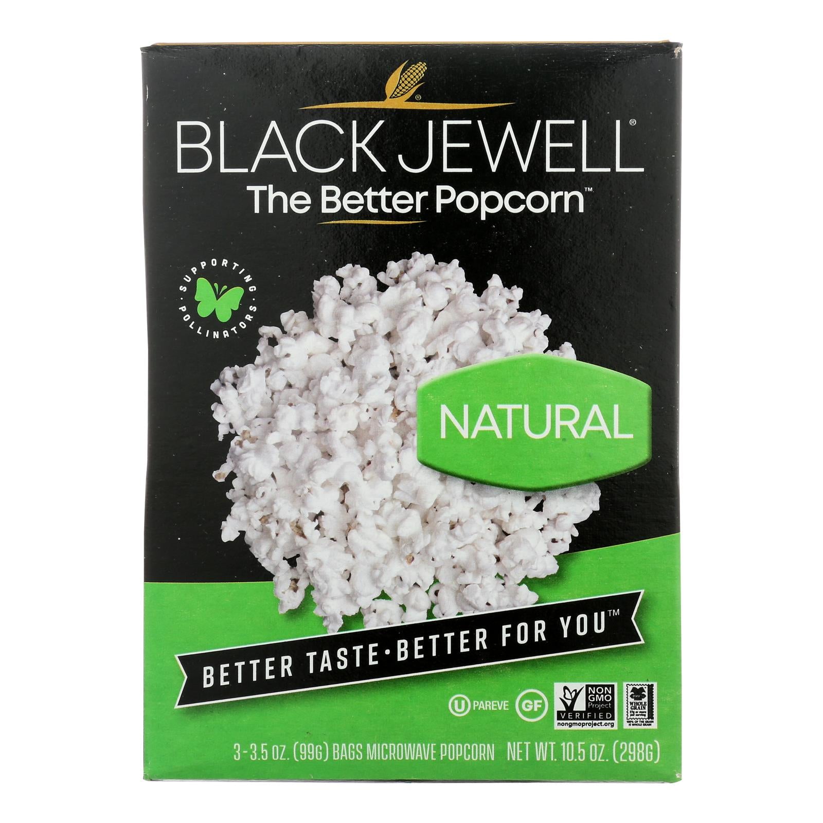 Black Jewell Microwave Popcorn - Natural - Case Of 6 - 10.5 Oz.