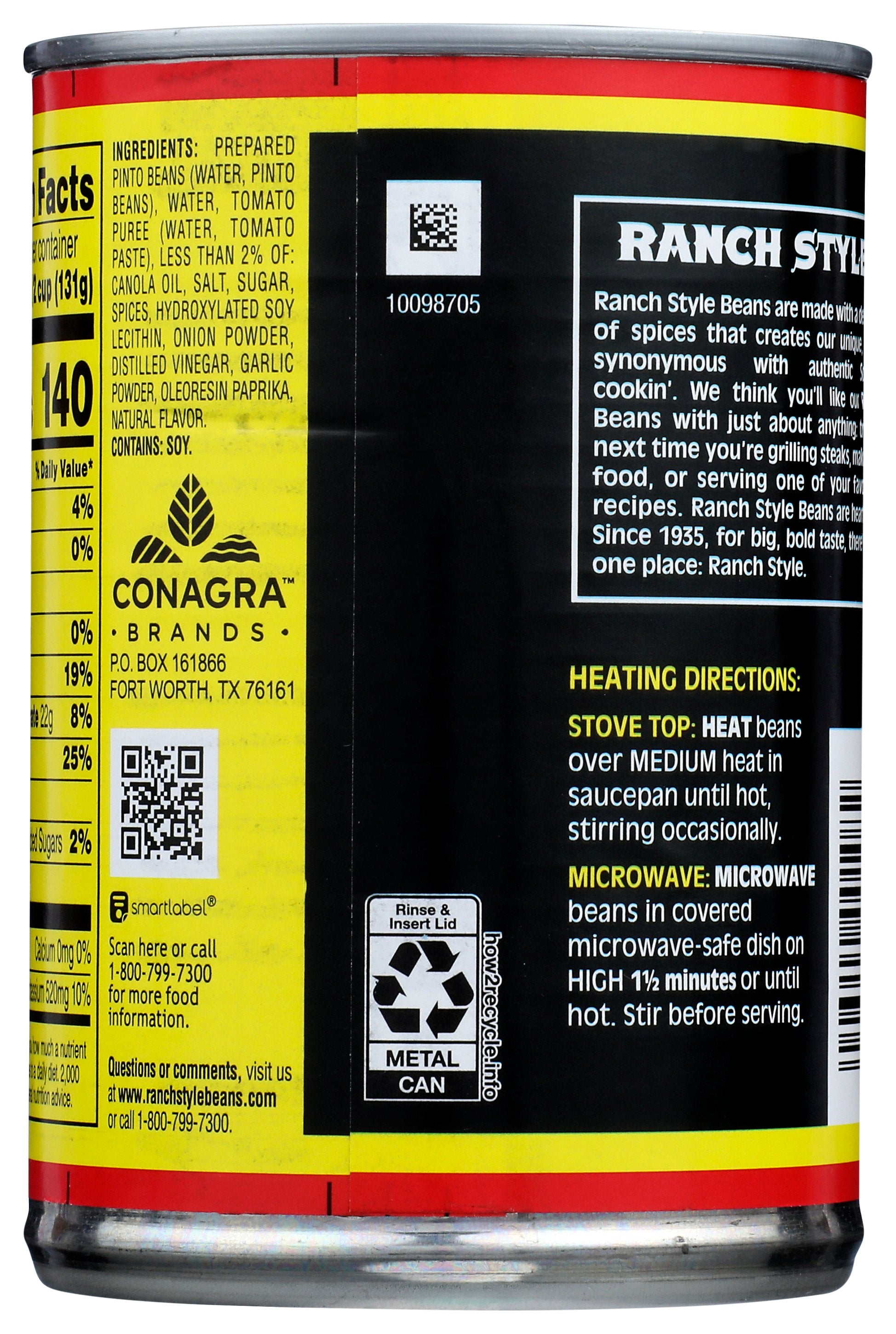 RANCH STYLE BEANS PINTO RANCH STYLE - Case of 12
