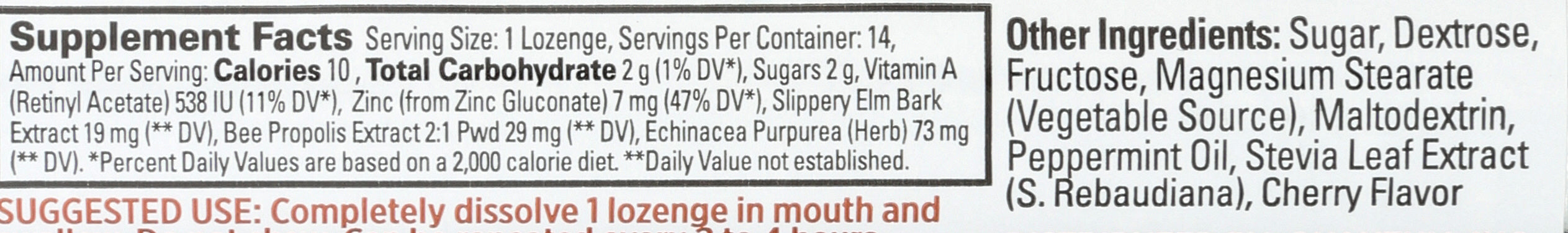 QUANTUM LOZENGE ZINC ECHIN CHERRY - Case of 12