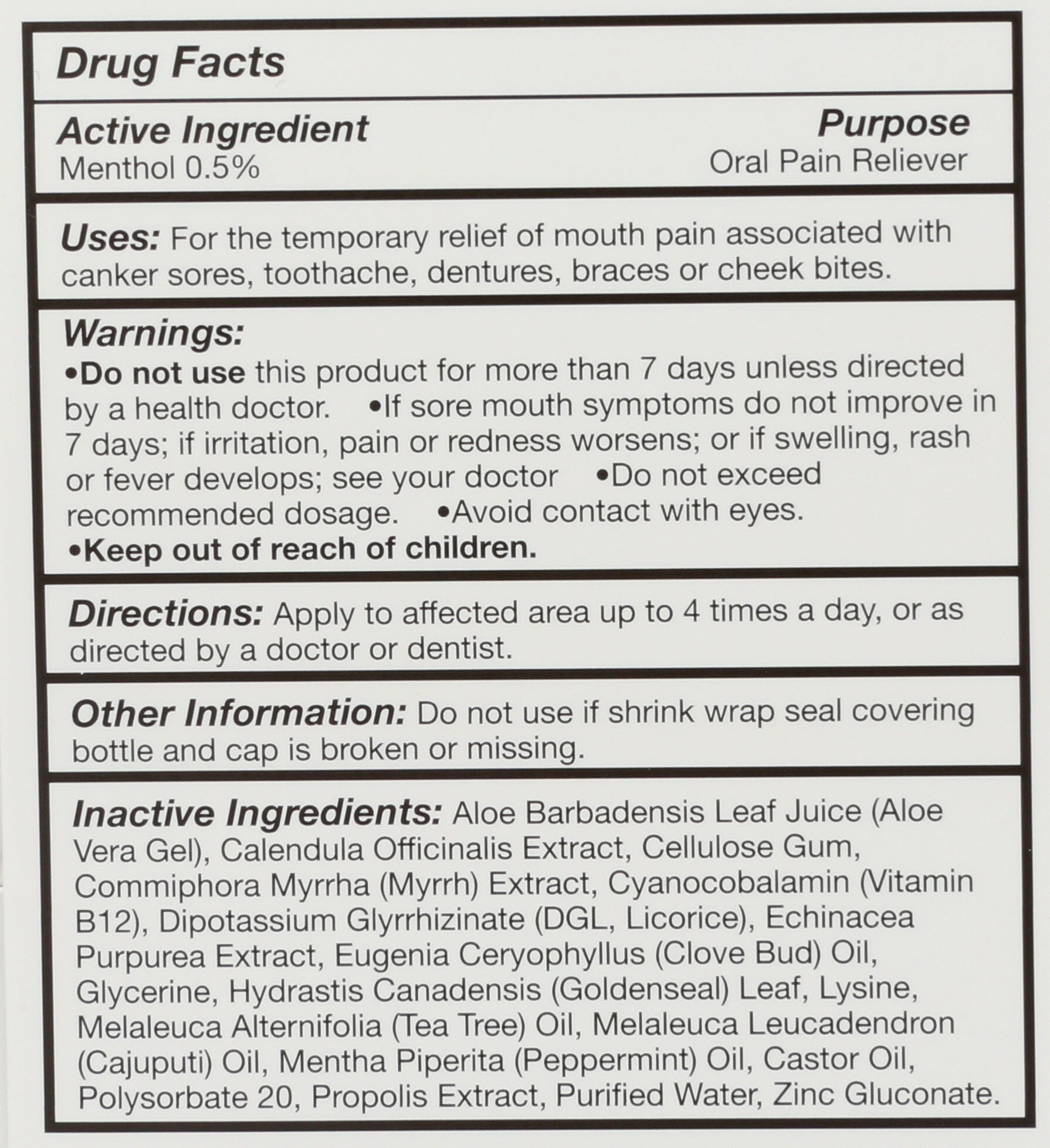 QUANTUM CANKER CARE ORAL GEL PAIN RELI
