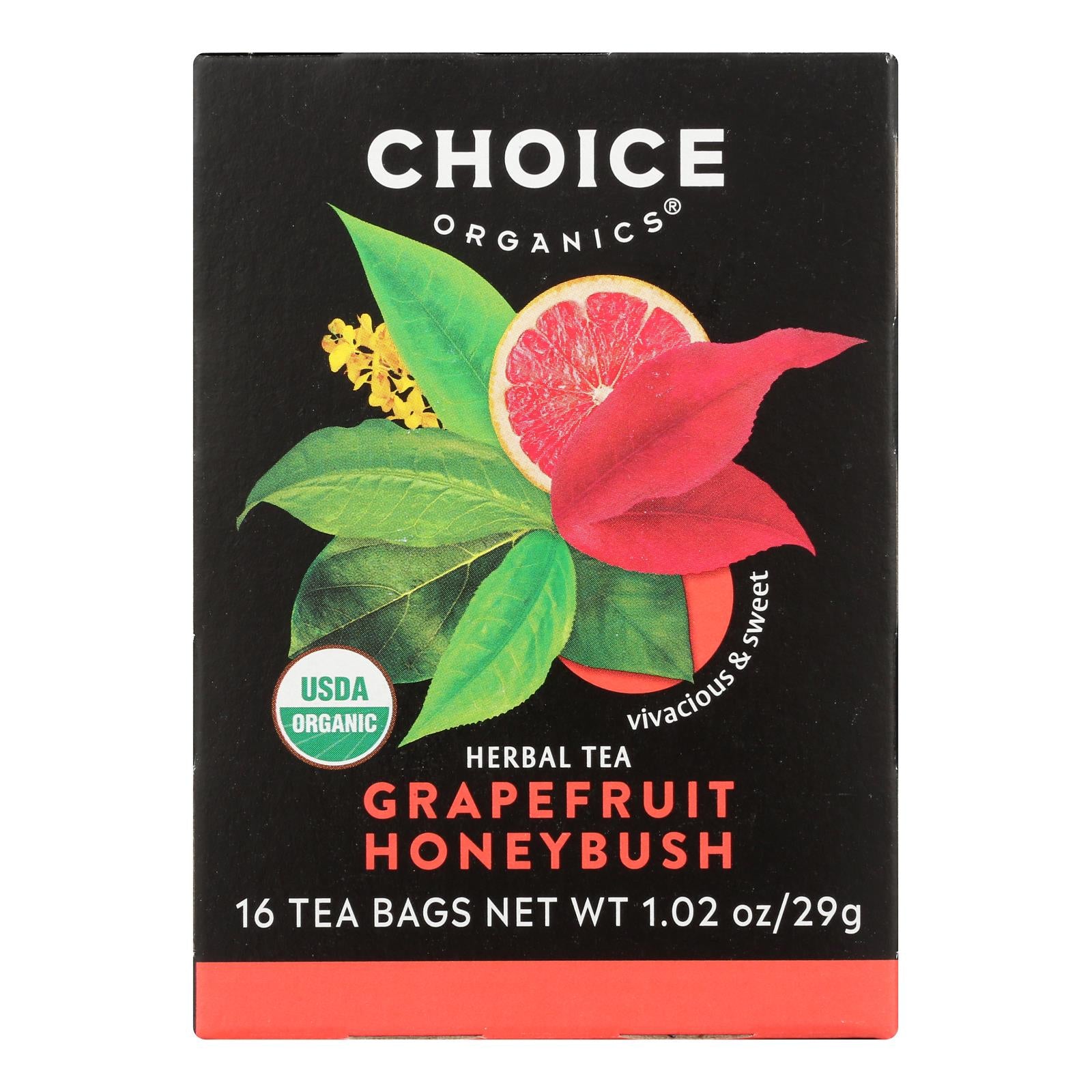 Choice Organic Teas - Tea Grapefruit Hnybsh - Case of 6-16 BAG