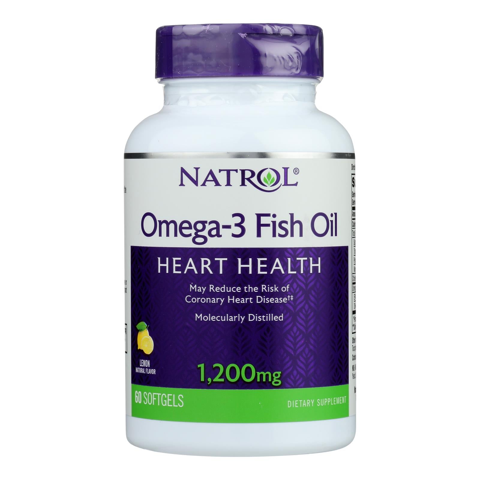 Natrol Omega-3 Fish Oil Lemon - 1200 Mg - 60 Softgels