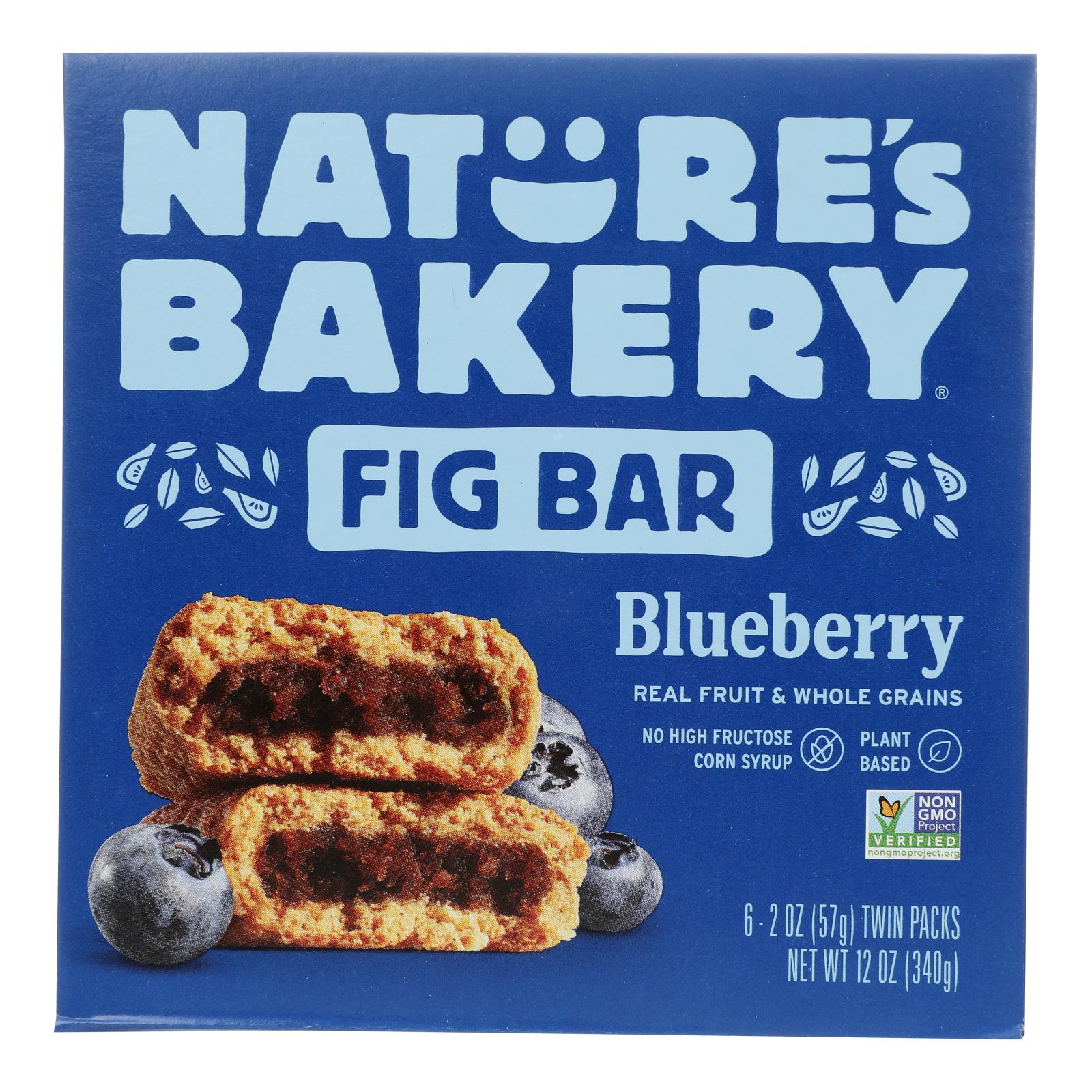 Nature's Bakery Stone Ground Whole Wheat Fig Bar - Blueberry - Case of 6 - 2 oz.