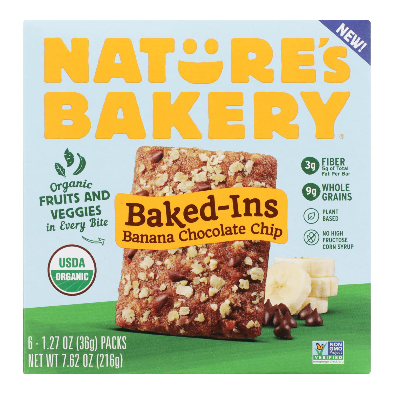 Nature's Bakery Banana Chocolate Chip Baked-In Bars - Case of 6 - 6 / 1.27OZ