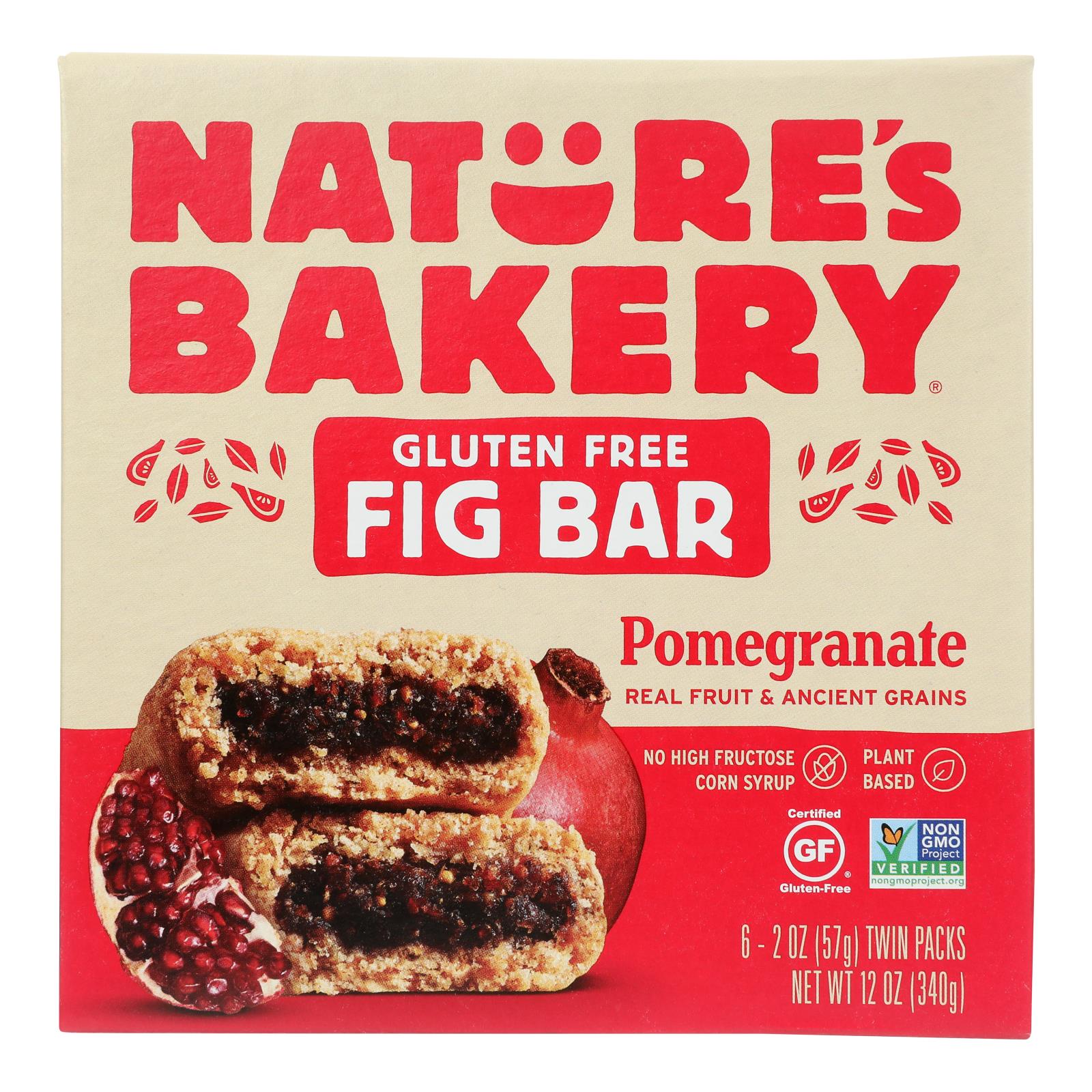 Nature's Bakery Gluten Free Fig Bar - Pomegranite - Case of 6 - 2 oz.