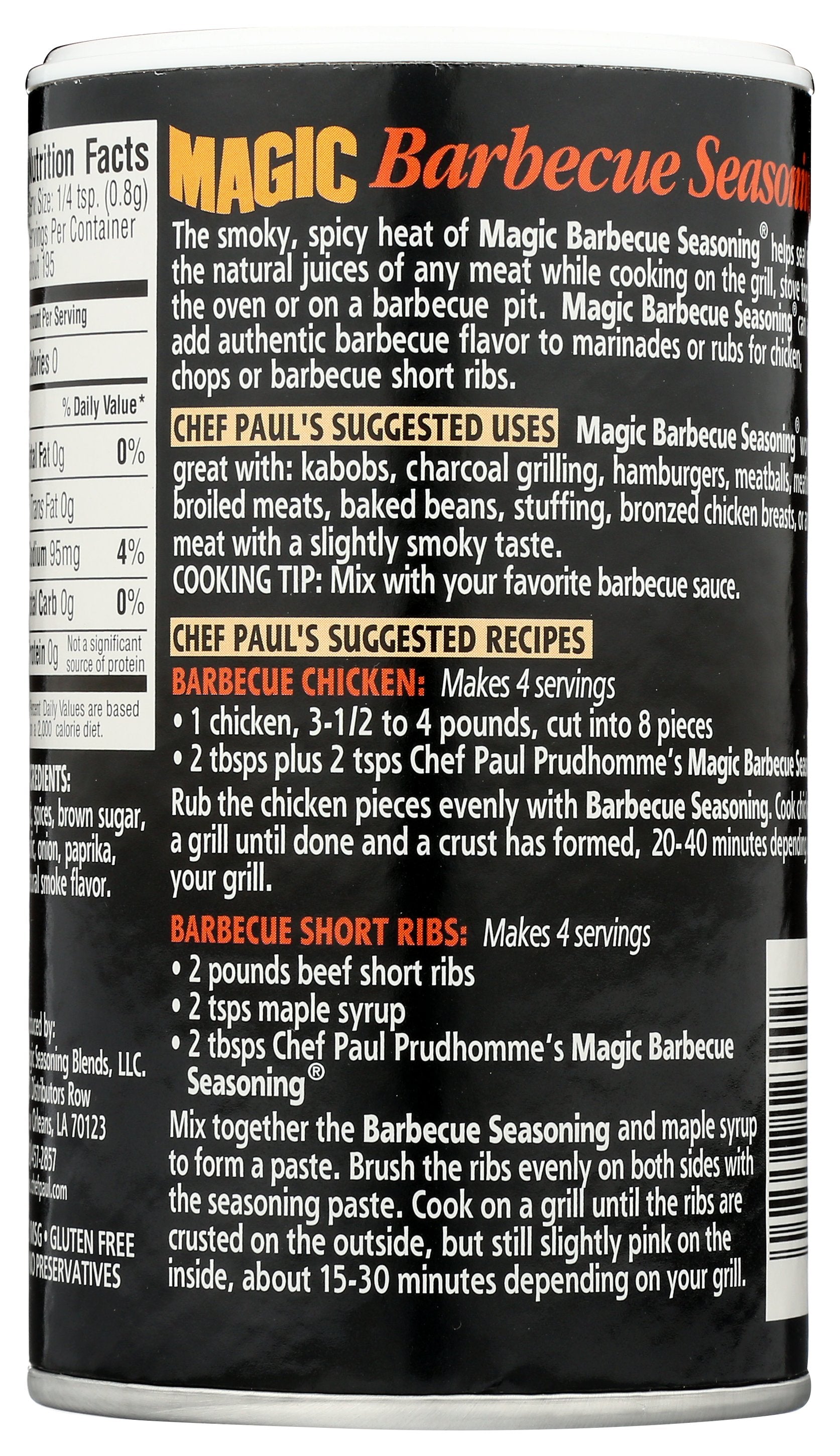 MAGIC SEASONING BLENDS SSNNG BBQ - Case of 6