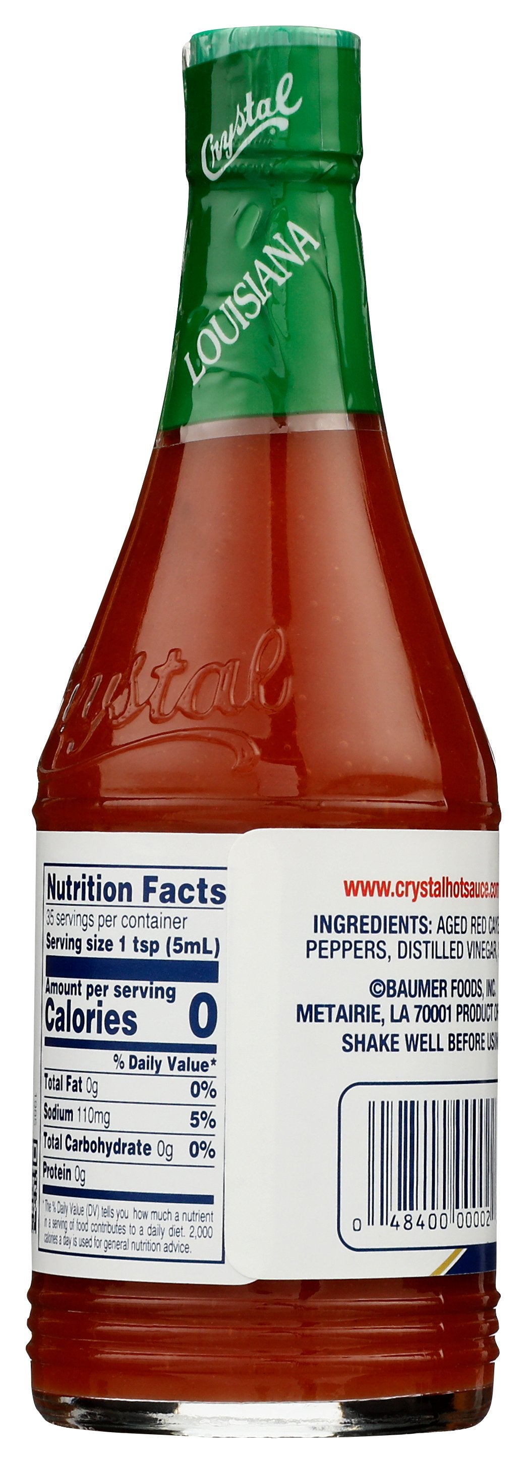 CRYSTAL HOT SCE - Case of 12 [CRYSTAL - LOUISIANA'S PURE HOT SAUCE - 6 FLUID OUNCE - 6 OZ]