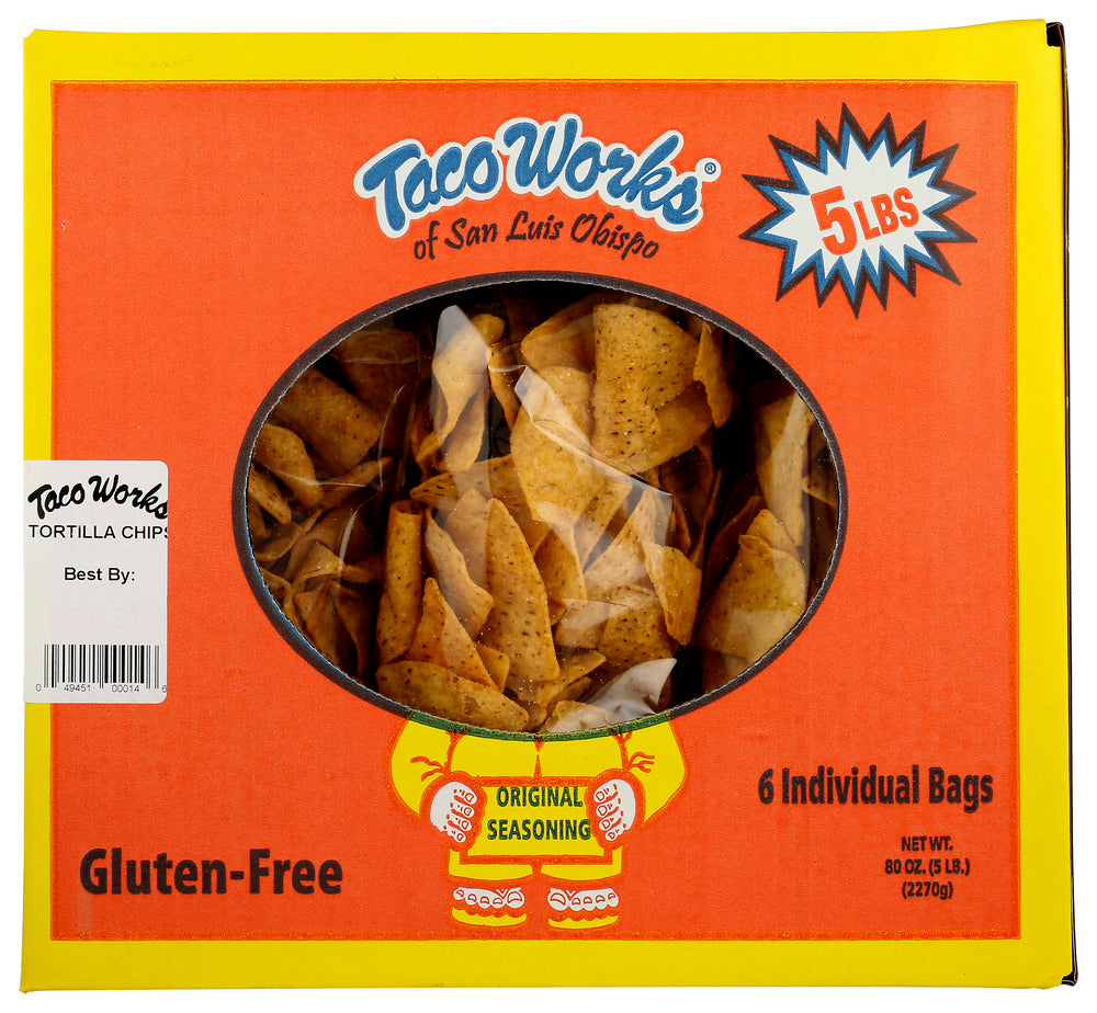 Taco Works Tortilla Chips Original Box - 80 oz