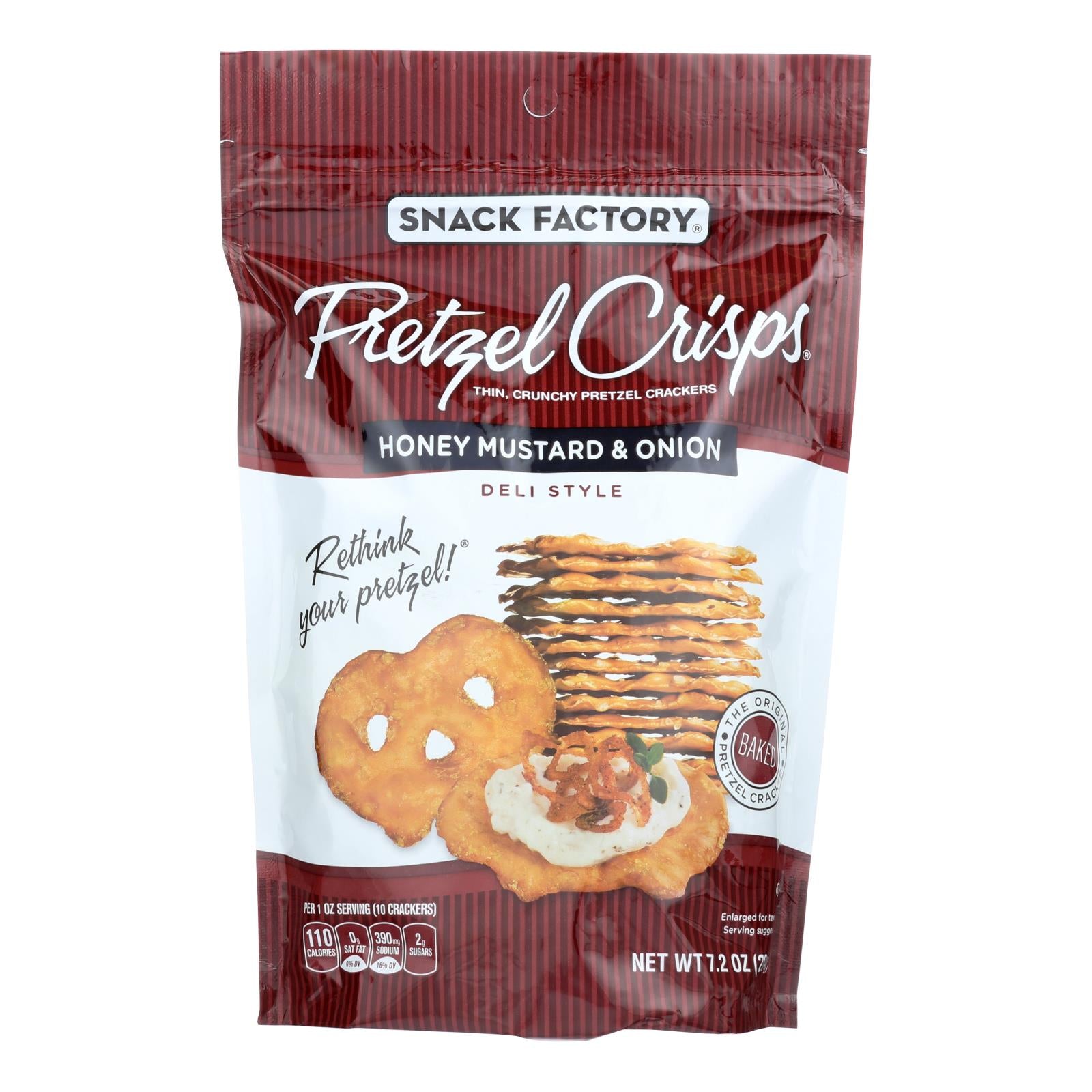 Pretzel Crisp Thin, Crunch Pretzel Crackers - Case of 12 - 7.2 OZ