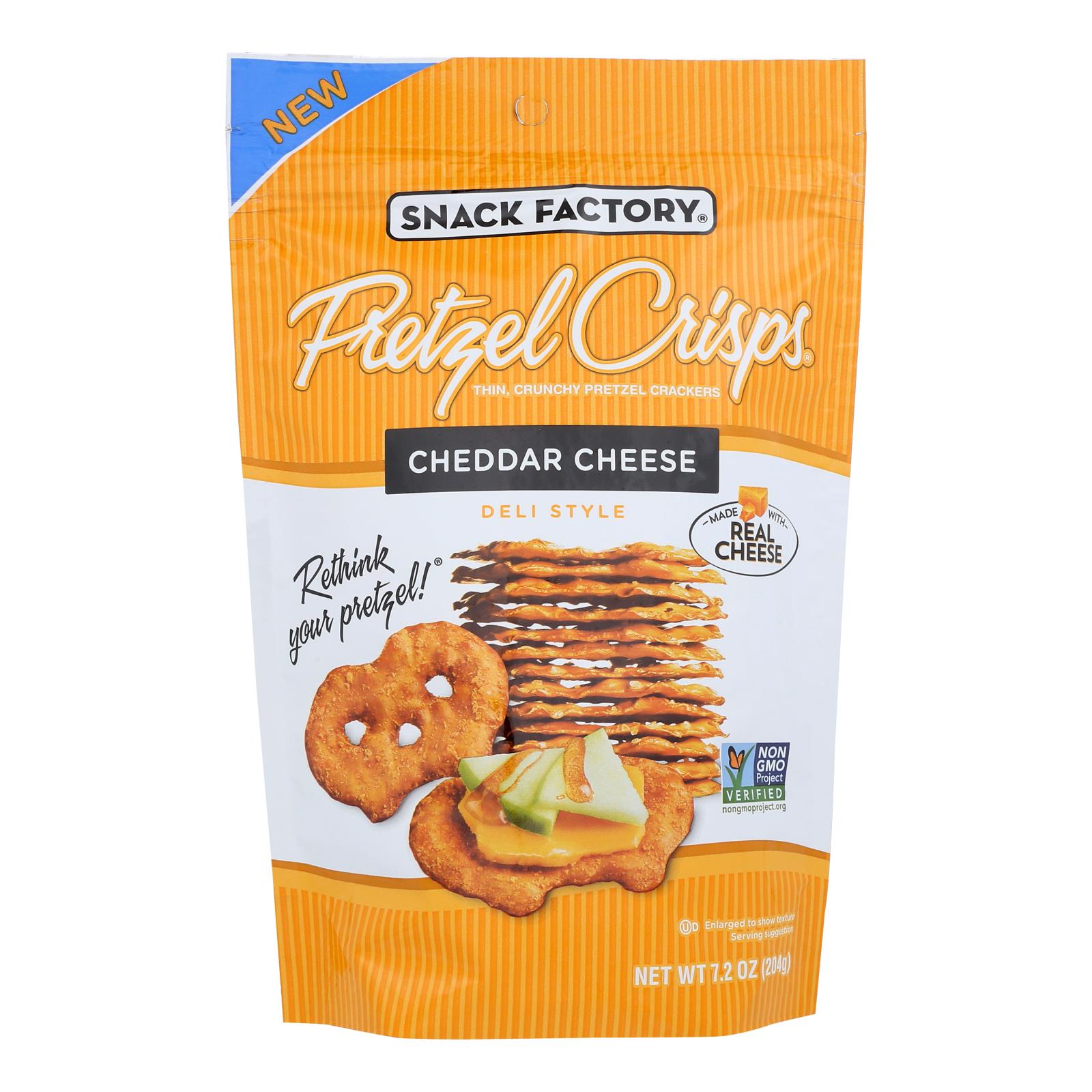 Pretzel Crisps - Pretzel Crisp Cheddar Chs - Case Of 12-7.2 Oz