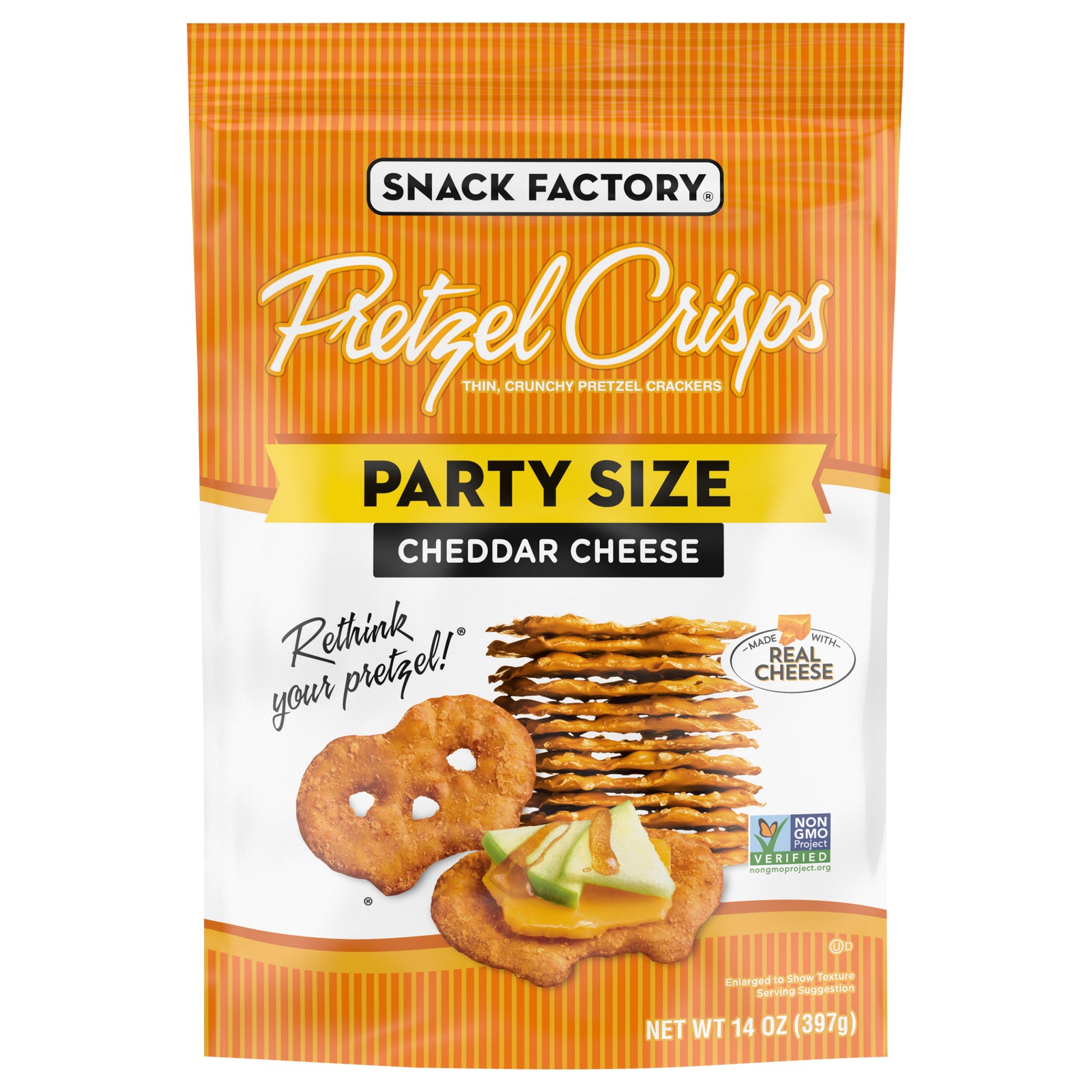 Pretzel Crisps - Pretzel Crisp Ched Prty Size - Case of 12-14 OZ