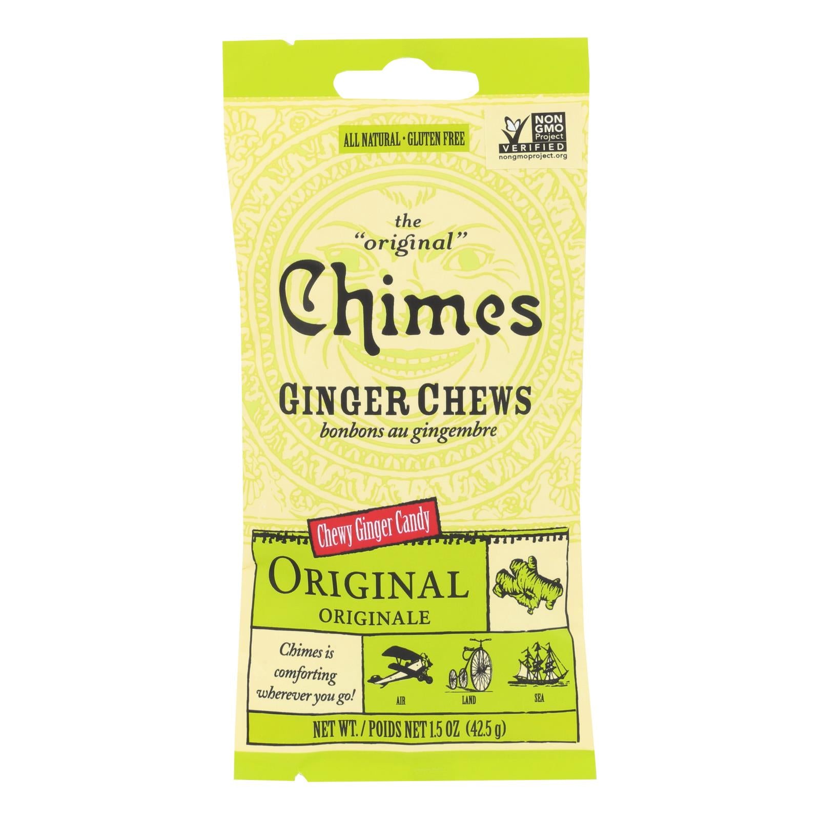 Chimes - Ginger Chews - Original Refreshing Ginger - 1.5 oz - Case of 12