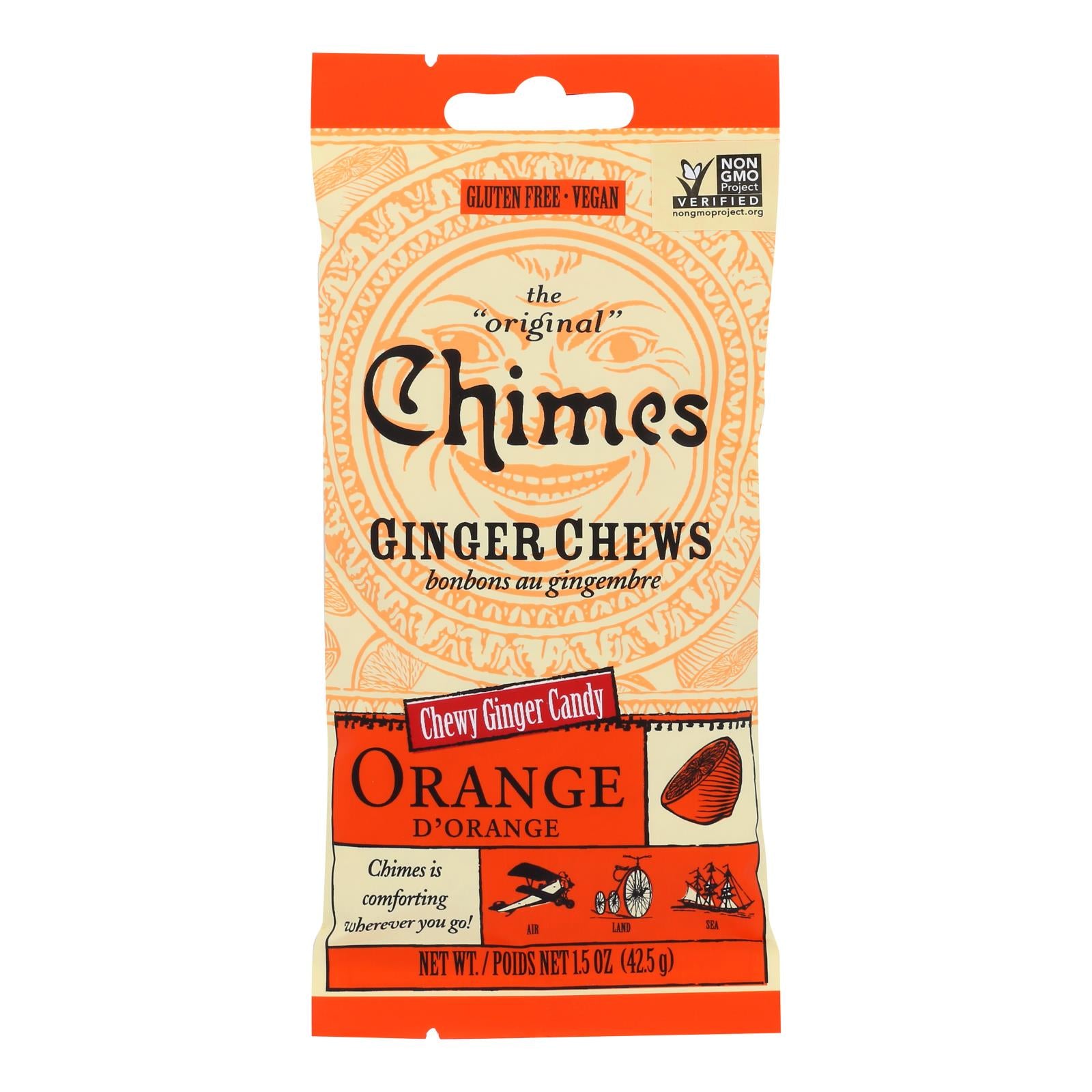 Chimes - Ginger Chews - Orange Citrus - 1.5 oz - Case of 12