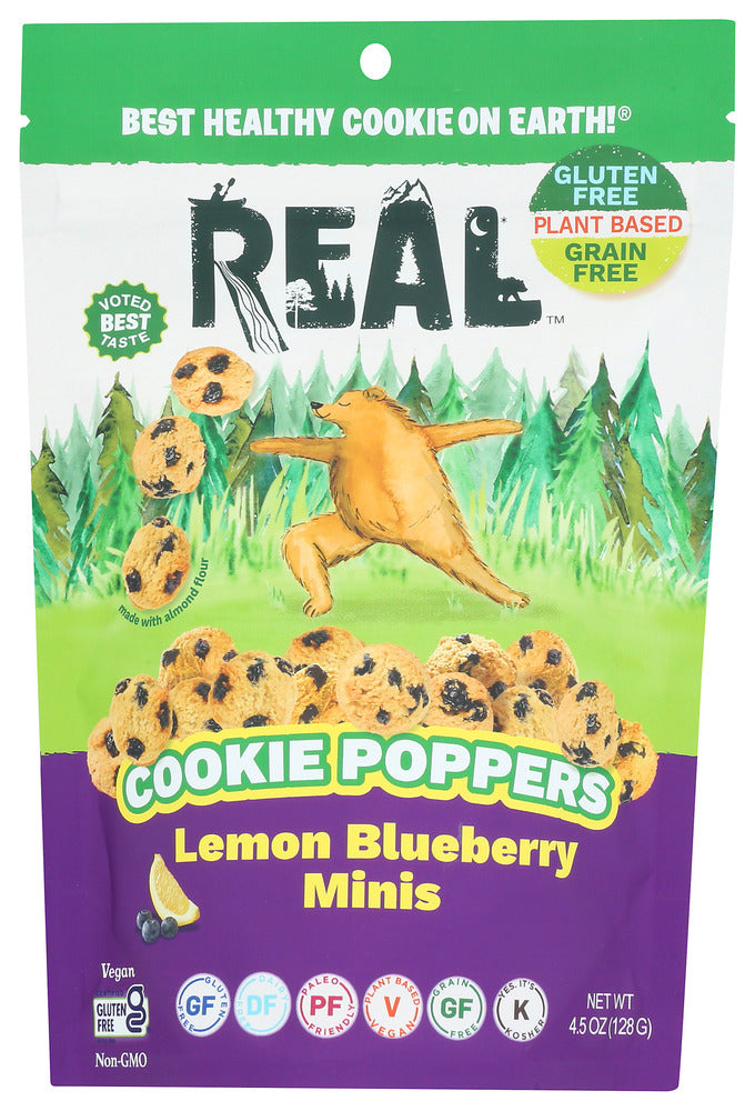 Real Cookie Poppers Lemon Blueberry - Case of 6 - 4.5 oz