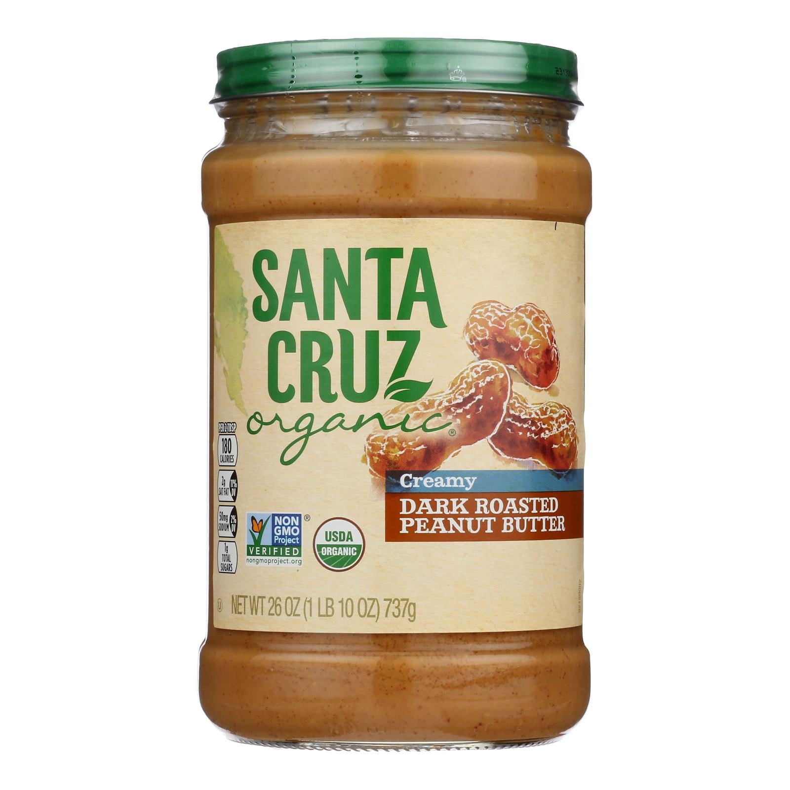 Santa Cruz Organic - Peanut Butter Organic Dark Roast Creamy - Case of 6-26 Ounces