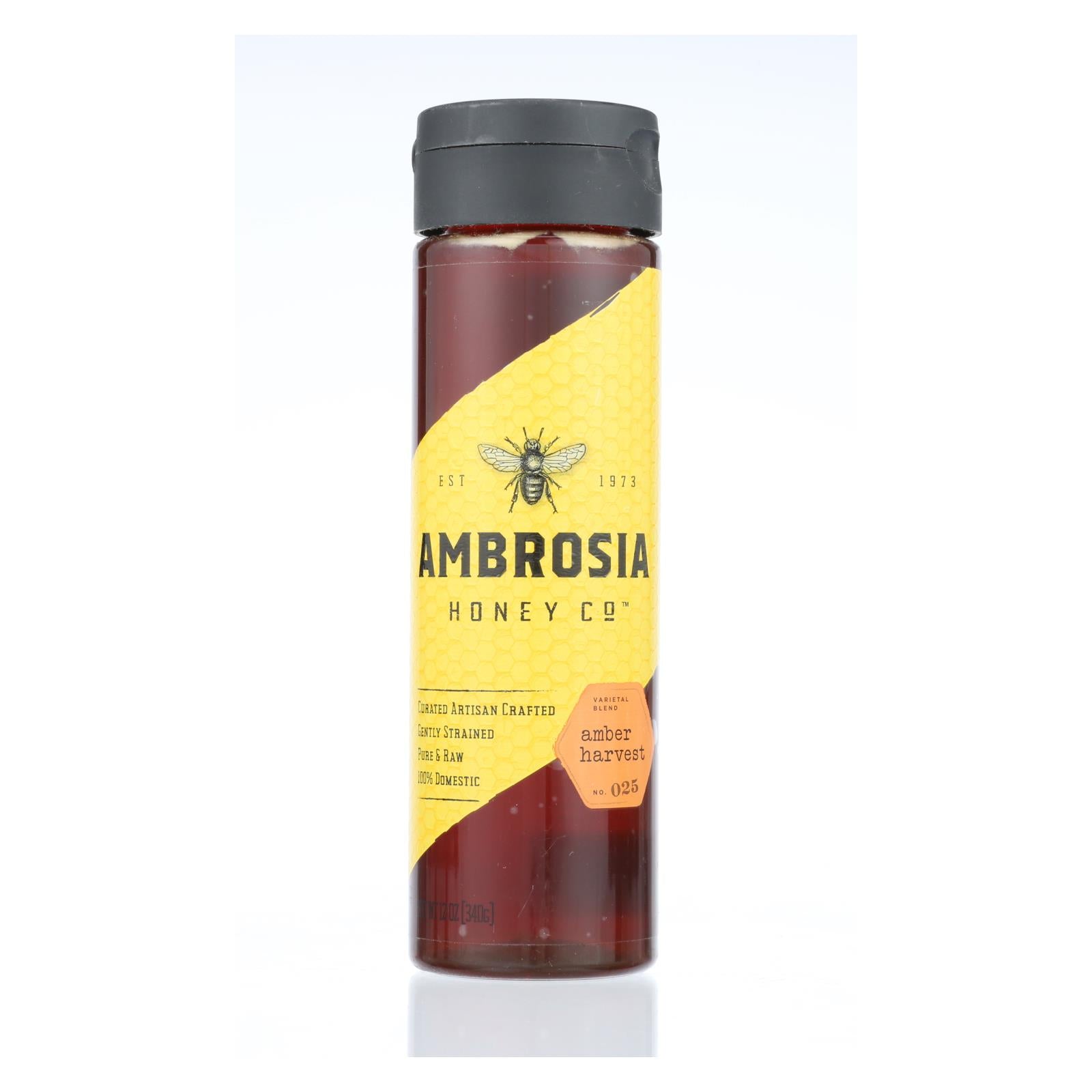 Ambrosia Honey - Honey Amber Harvest - Case Of 6 - 12 Oz