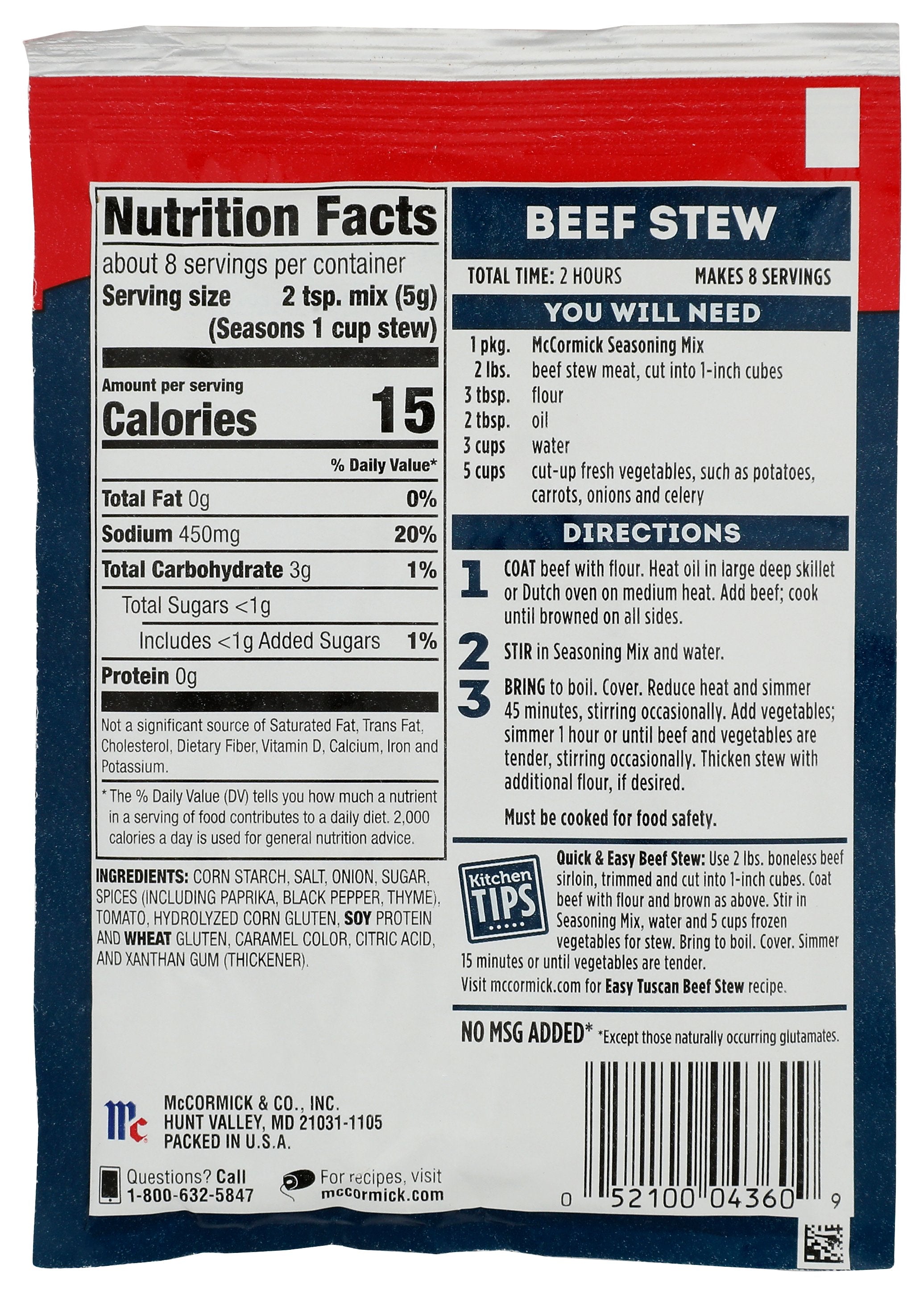MC CORMICK MIX SSNNG BEEF STEW - Case of 12