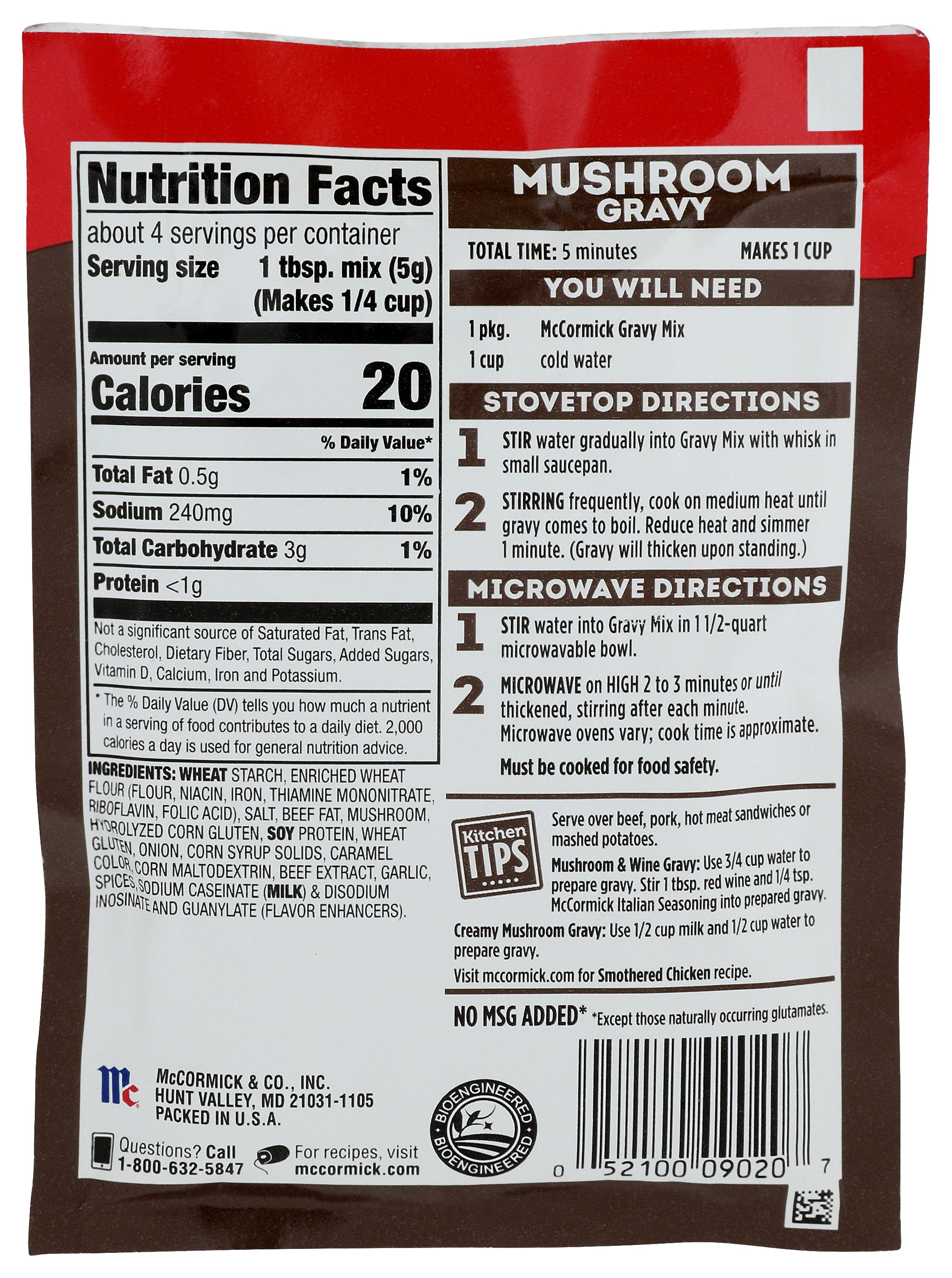 MC CORMICK MIX MUSHROOM GRAVY - Case of 12