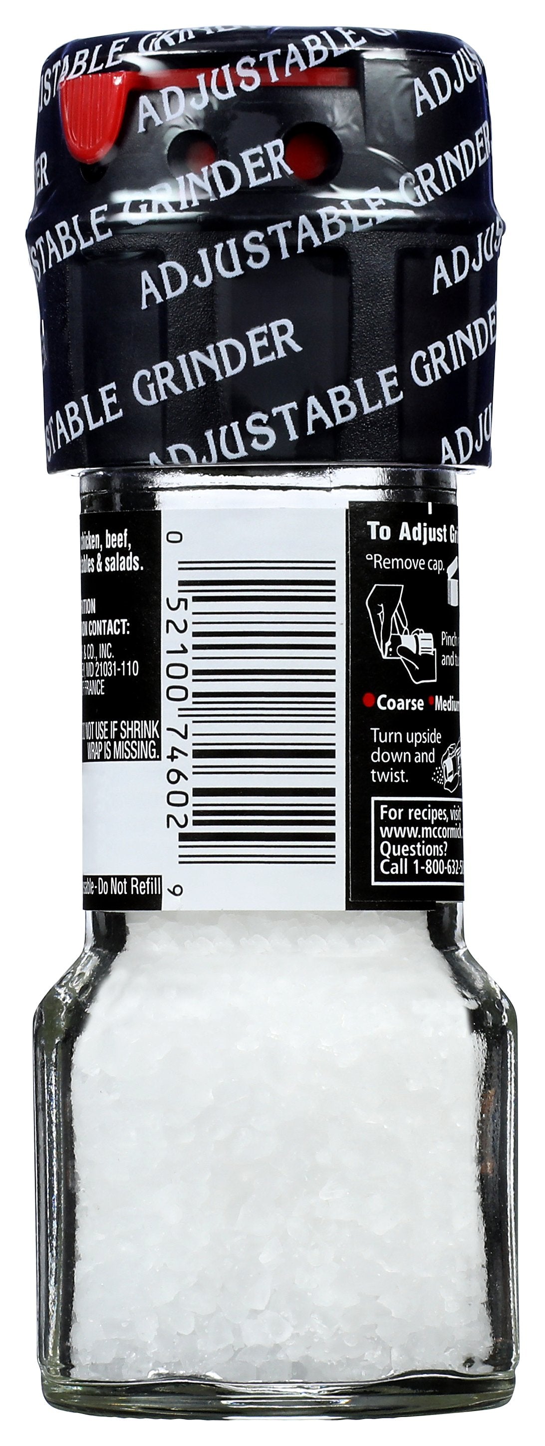 MC CORMICK SPICE SEA SALT GRINDER - Case of 6
